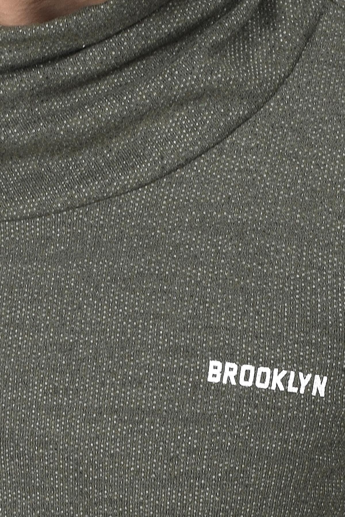Süperlife Şal Yaka Uzun Kollu Dar Kalıp İnce Erkek Baskılı Sweatshirt SPR 2019K41