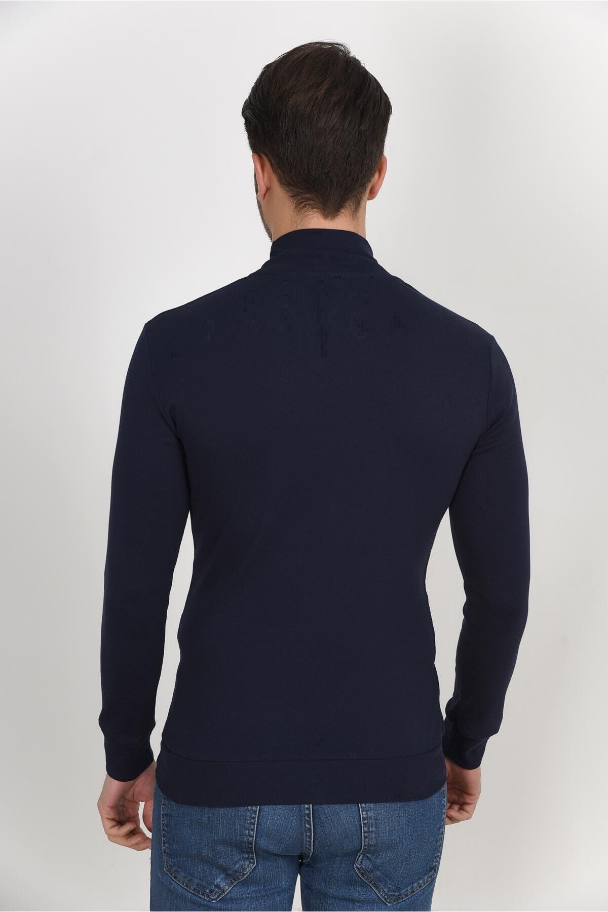 Süperlife Yarım Balıkcı Uzun Kollu Dar Kalıp İnce Erkek Sweatshirt SPR 2019K20