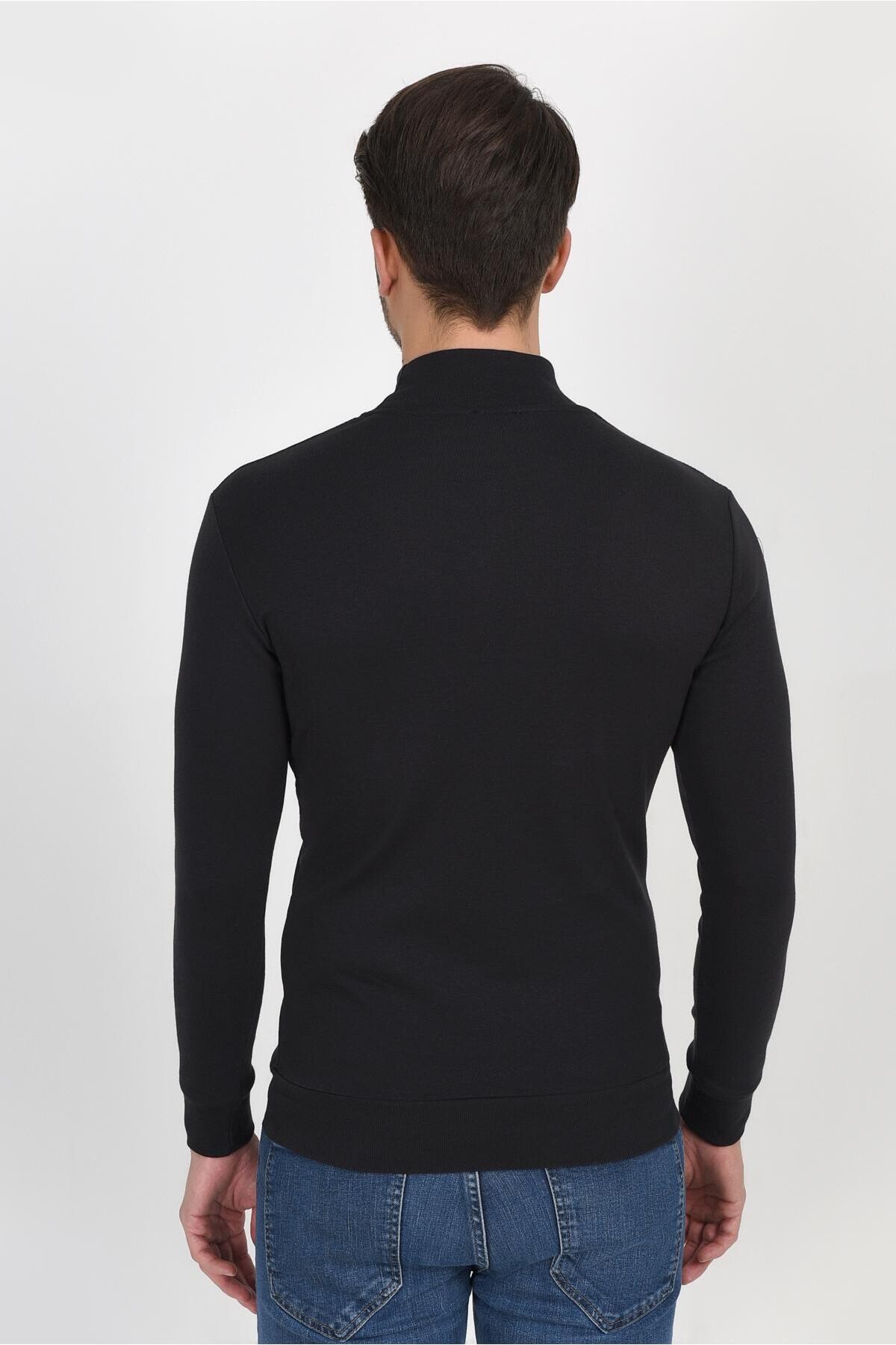 Süperlife Yarım Balıkcı Uzun Kollu Dar Kalıp İnce Erkek Sweatshirt SPR 2019K20