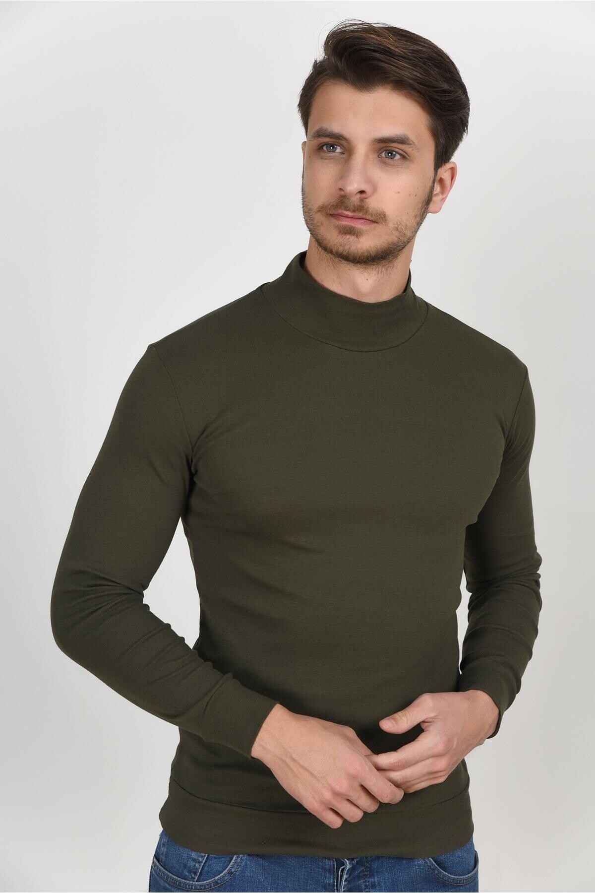 Süperlife Yarım Balıkcı Uzun Kollu Dar Kalıp İnce Erkek Sweatshirt SPR 2019K20