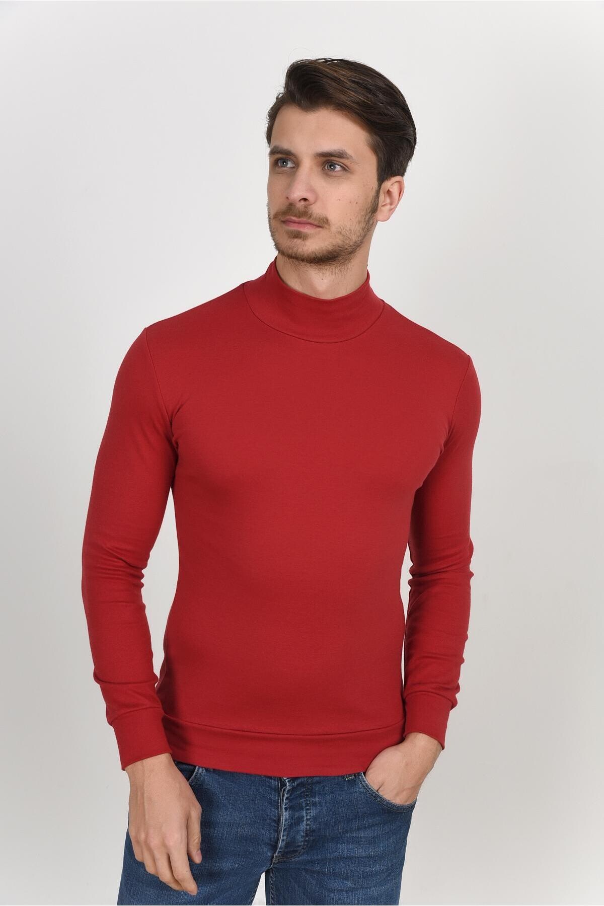 Süperlife Yarım Balıkcı Uzun Kollu Dar Kalıp İnce Erkek Sweatshirt SPR 2019K20