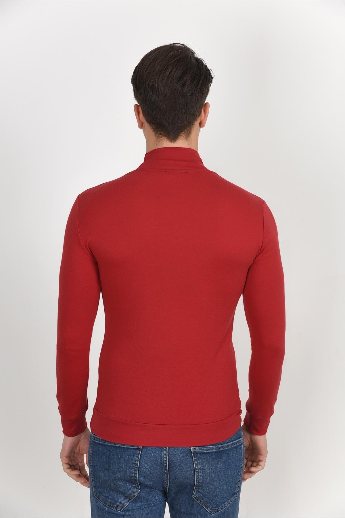 Süperlife Yarım Balıkcı Uzun Kollu Dar Kalıp İnce Erkek Sweatshirt SPR 2019K20
