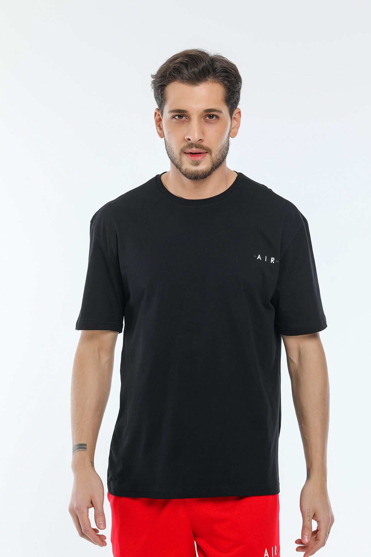 Süperlife Erkek Bisiklet Yaka Slim Fit Baskılı Tişort SPR21Y23