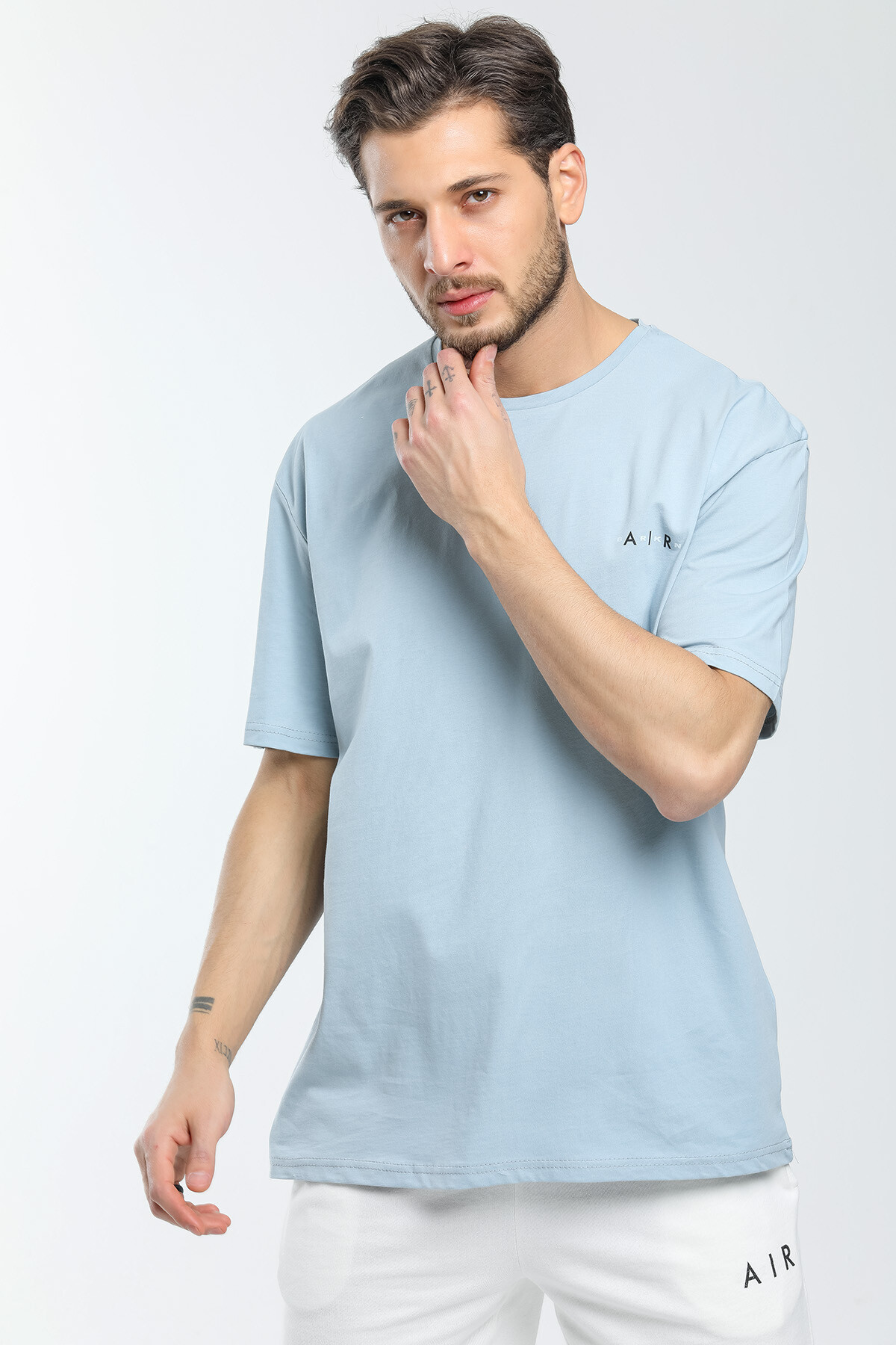Süperlife Erkek Bisiklet Yaka Slim Fit Baskılı Tişort SPR21Y23