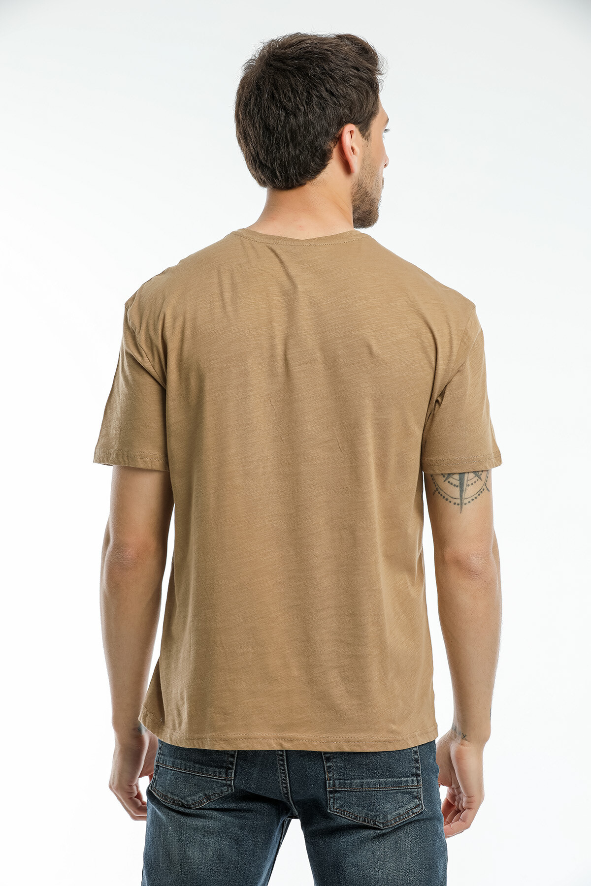 Süperlife Erkek Bisiklet Yaka Baskılı Slim Fit Tişort SPR21Y26