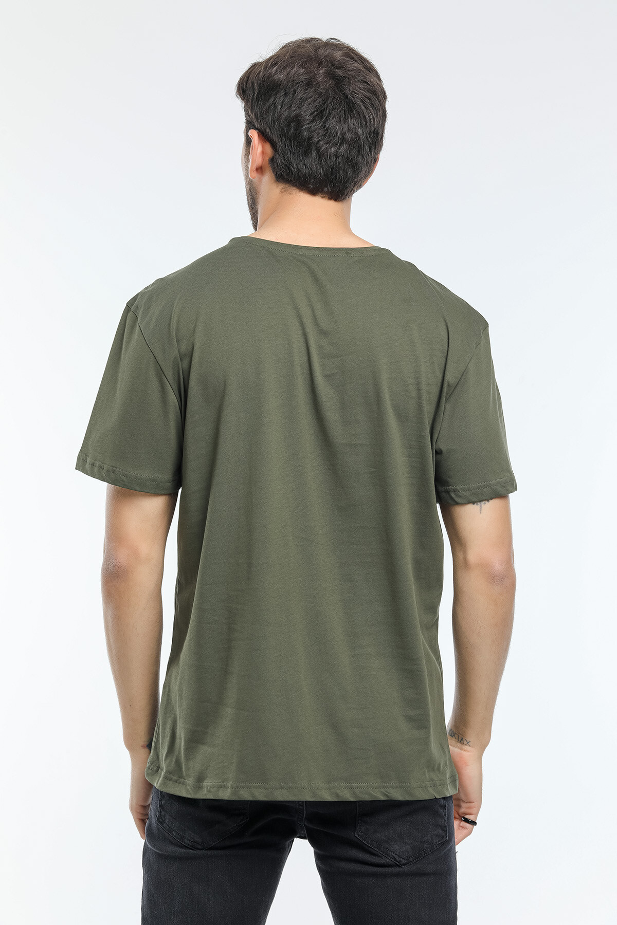 Süperlife Erkek Bisiklet Yaka Slim Fit Garnili Tişort SPR21Y02