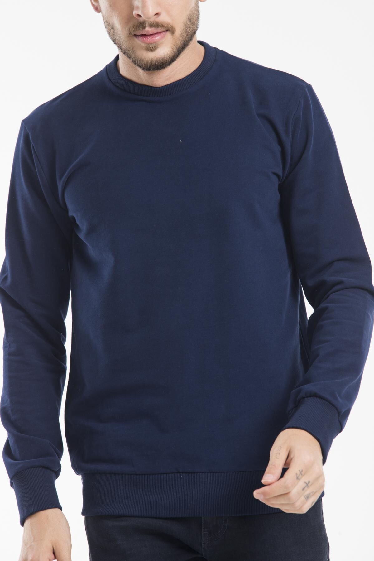 Süperlife Erkek Bisiklet Yaka Regular Fit İnce Sweatshirt SPR 20K30