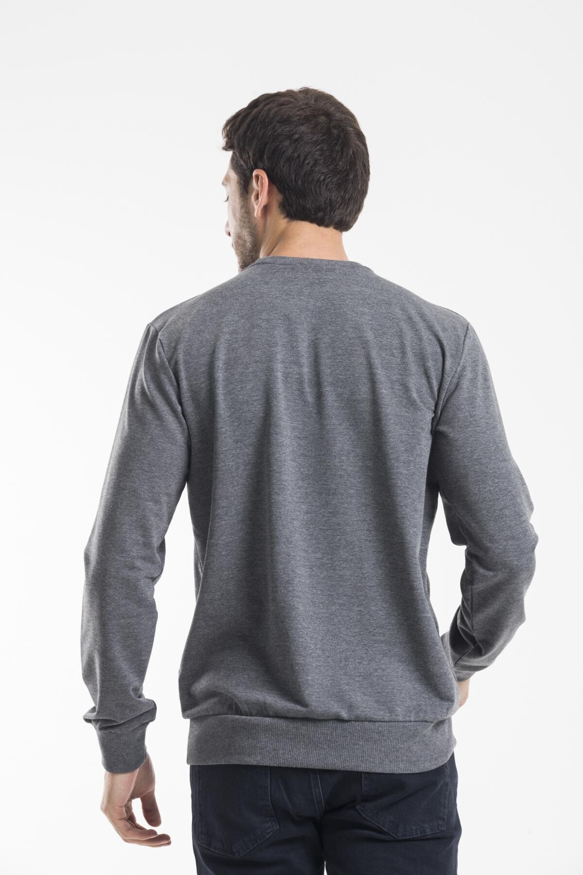 Süperlife Erkek Bisiklet Yaka Regular Fit İnce Sweatshirt SPR 20K30