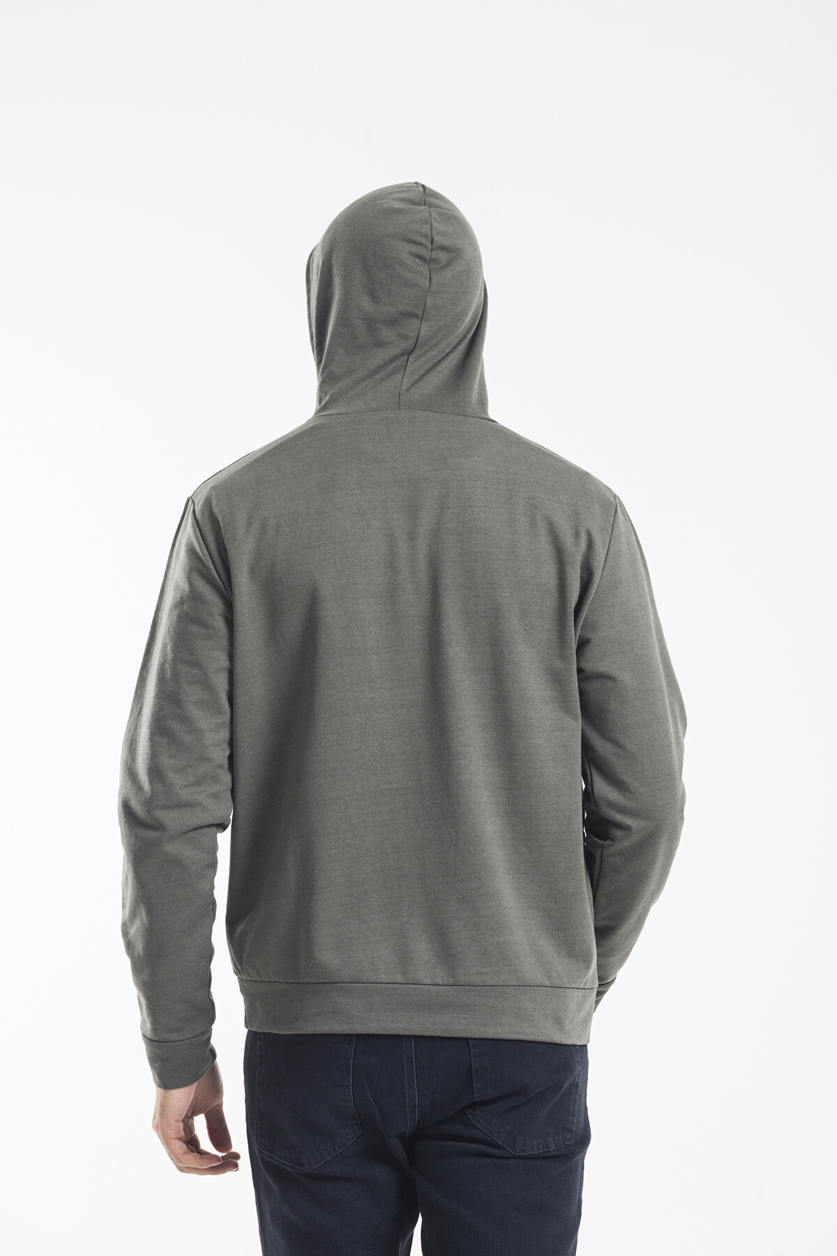 Süperlife Kapşonlu Uzun Kollu Baskılı Dar Kalıp İnce Erkek Sweatshirt SPR 2019K61