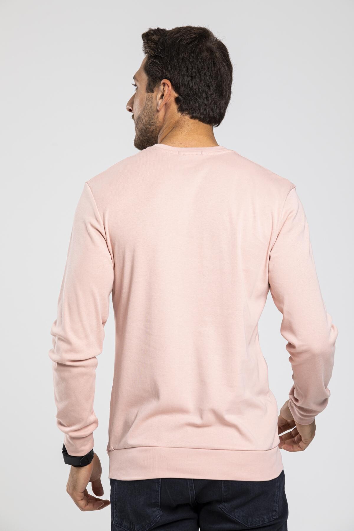 Süperlife Bisiklet Yaka Uzun Kollu Dar Kalıp İnce  Erkek Sweatshirt SPR2019K18