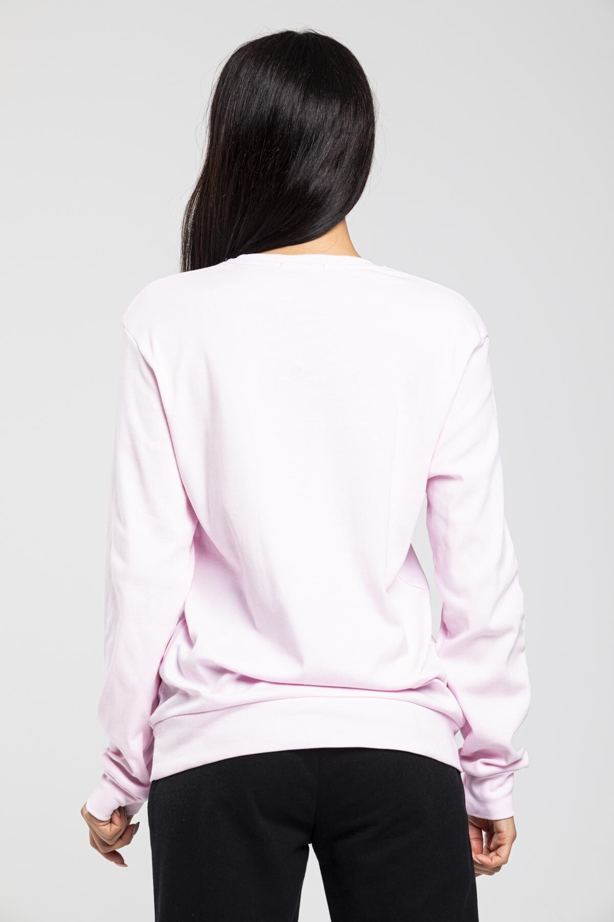 Süperlife Bisiklet Yaka Uzun Kollu Dar Kalıp İnce Sweatshirt SPR21K18