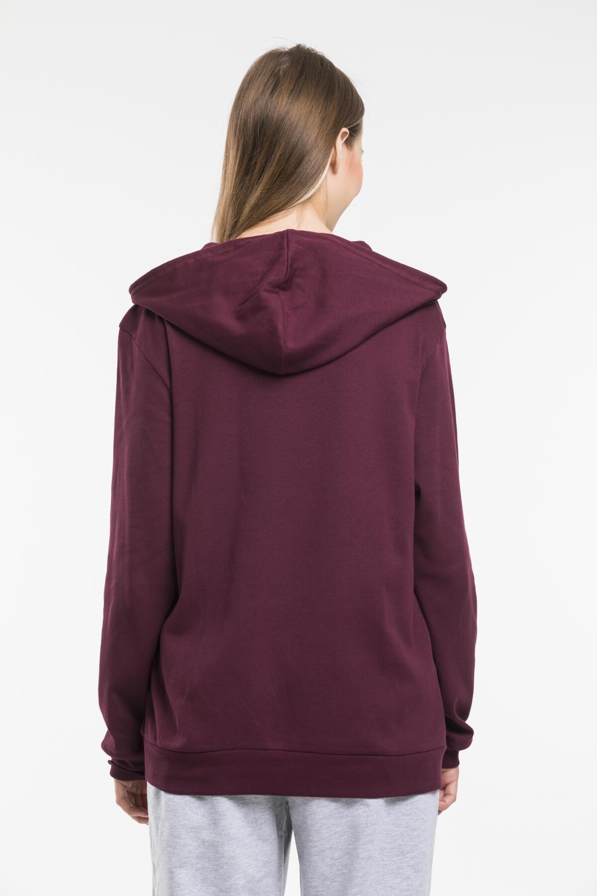 Süperlife Kadın Kapşonlu Regular Fit İnce Sweatshirt spr21k55