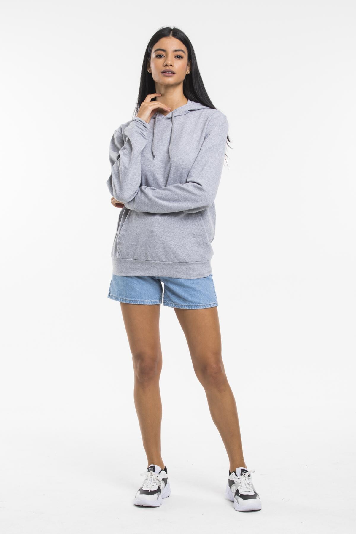 Süperlife Kadın Kapşonlu Regular Fit İnce Sweatshirt spr21k55