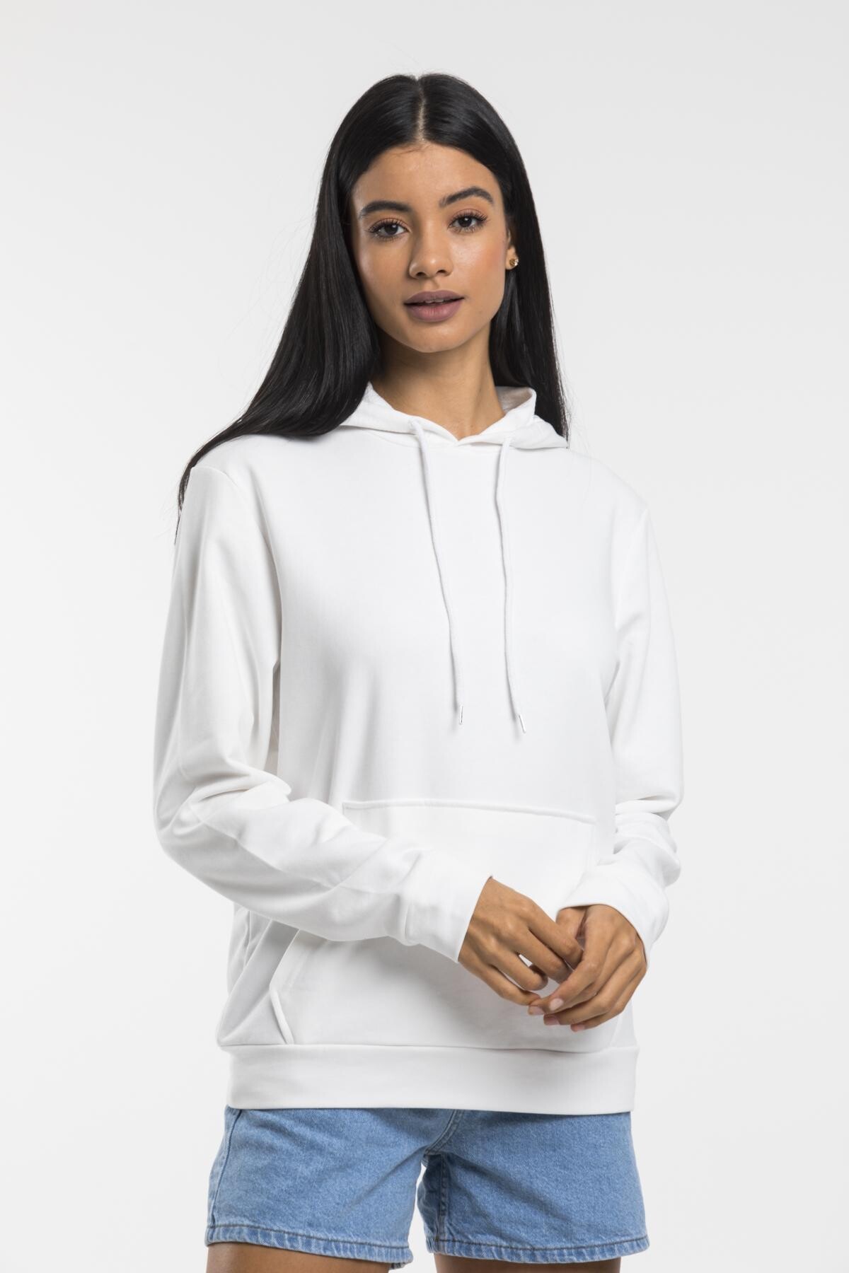 Süperlife Kadın Kapşonlu Regular Fit İnce Sweatshirt spr21k55