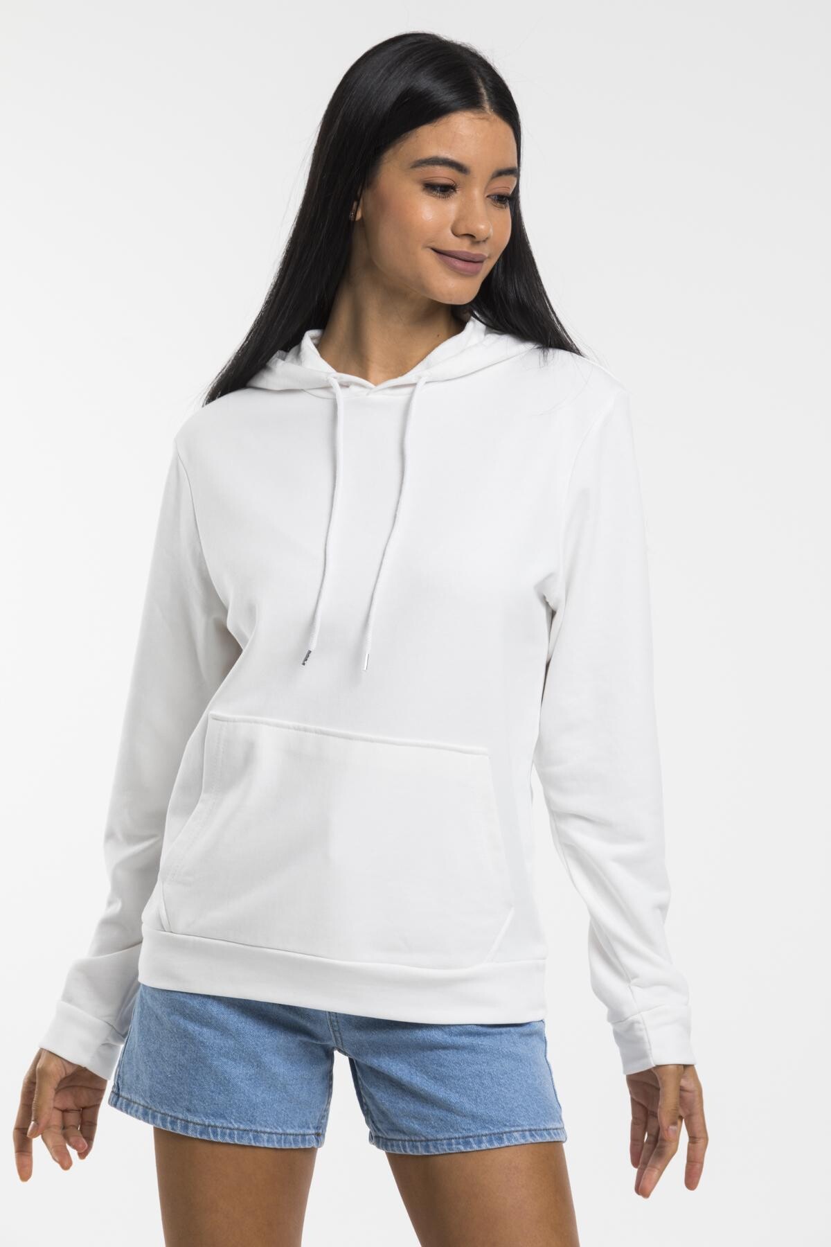 Süperlife Kadın Kapşonlu Regular Fit İnce Sweatshirt spr21k55