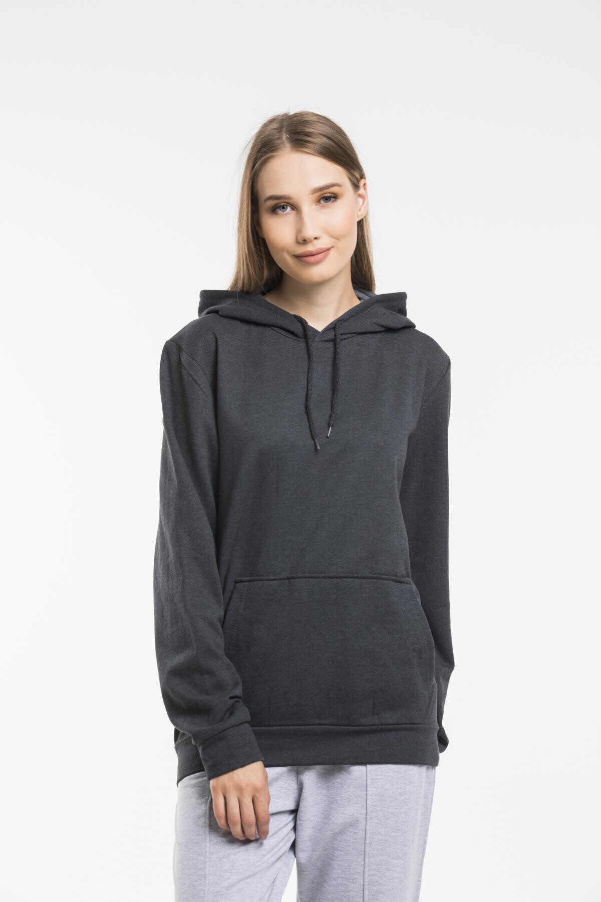 Süperlife Kadın Kapşonlu Regular Fit İnce Sweatshirt spr21k55