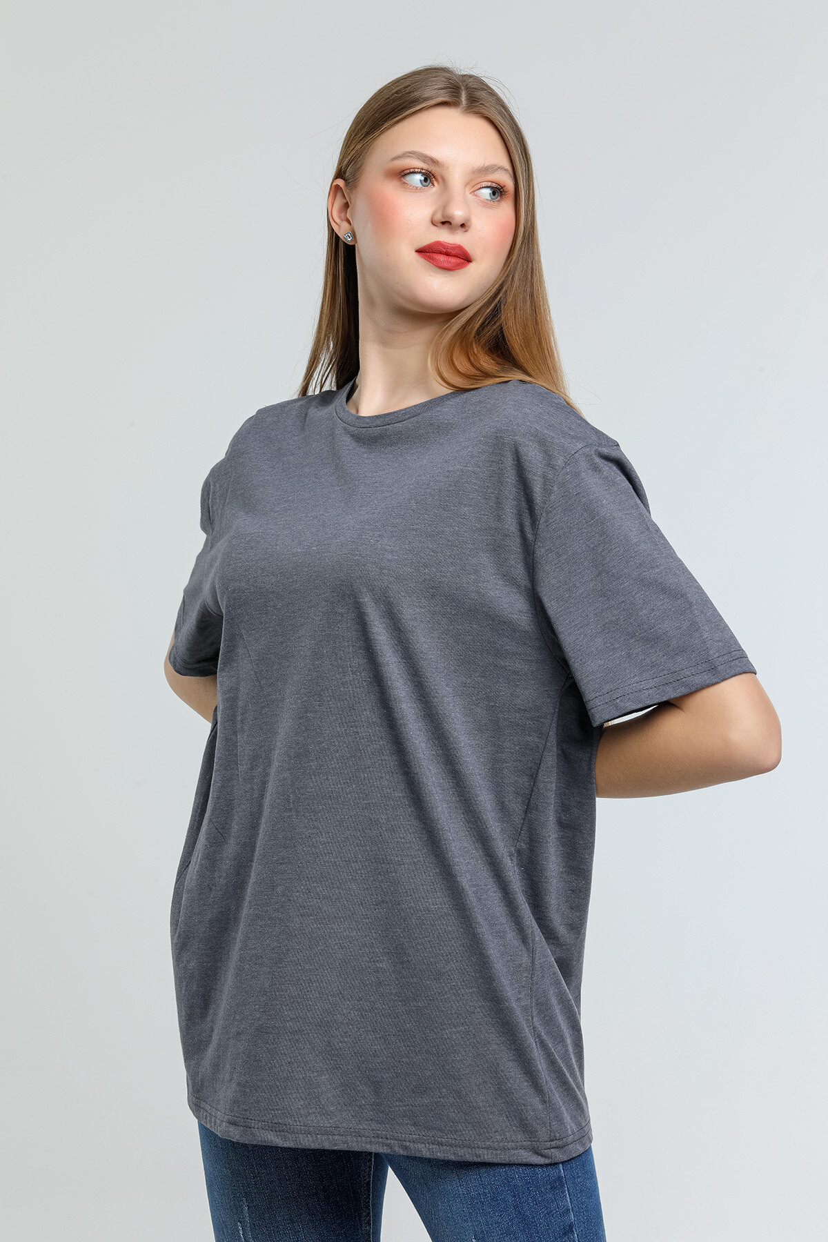 Süperlife Kadın Bisiklet Yaka Standart &Regular Fit Tişort spr21yk30
