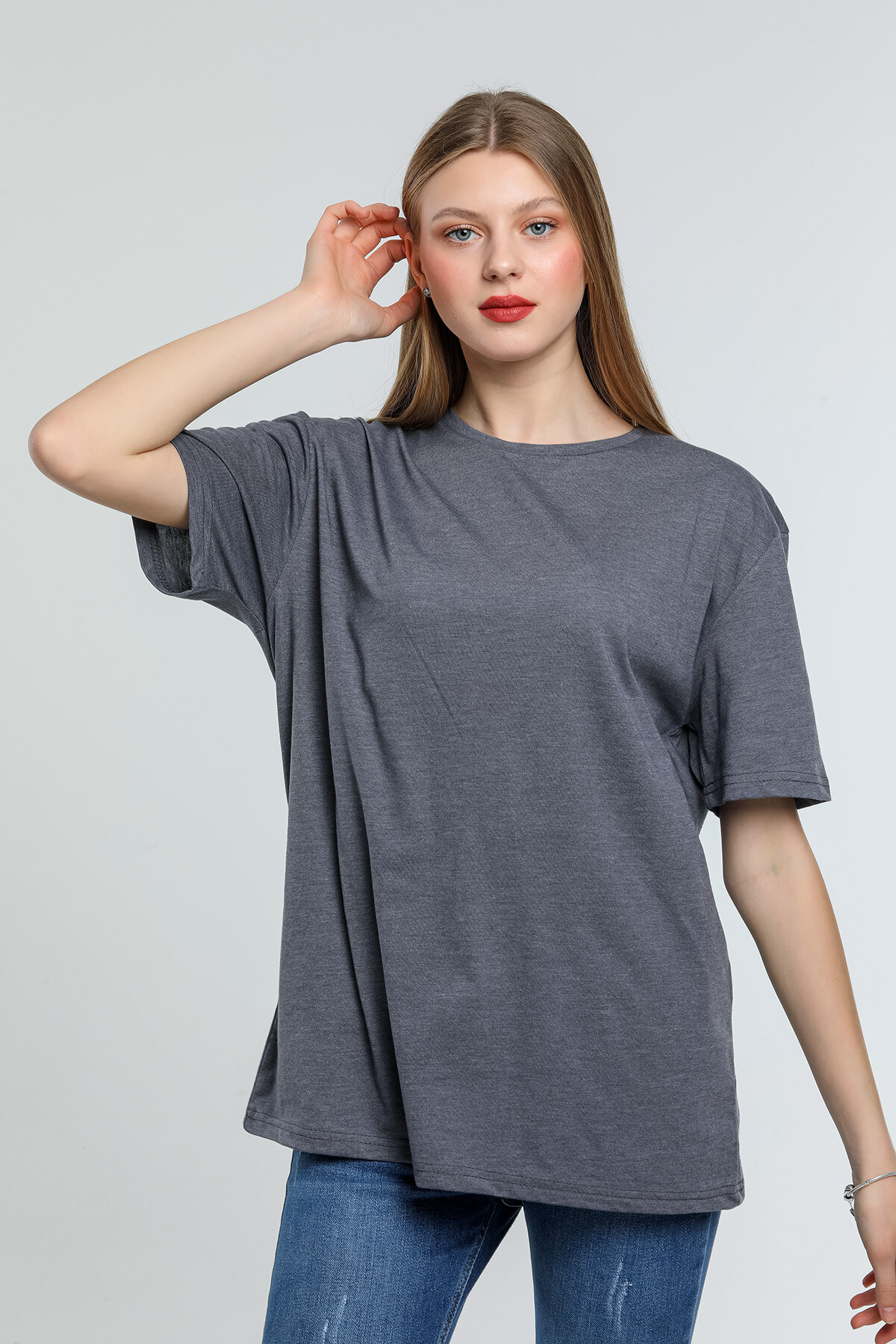 Süperlife Kadın Bisiklet Yaka Standart &Regular Fit Tişort spr21yk30