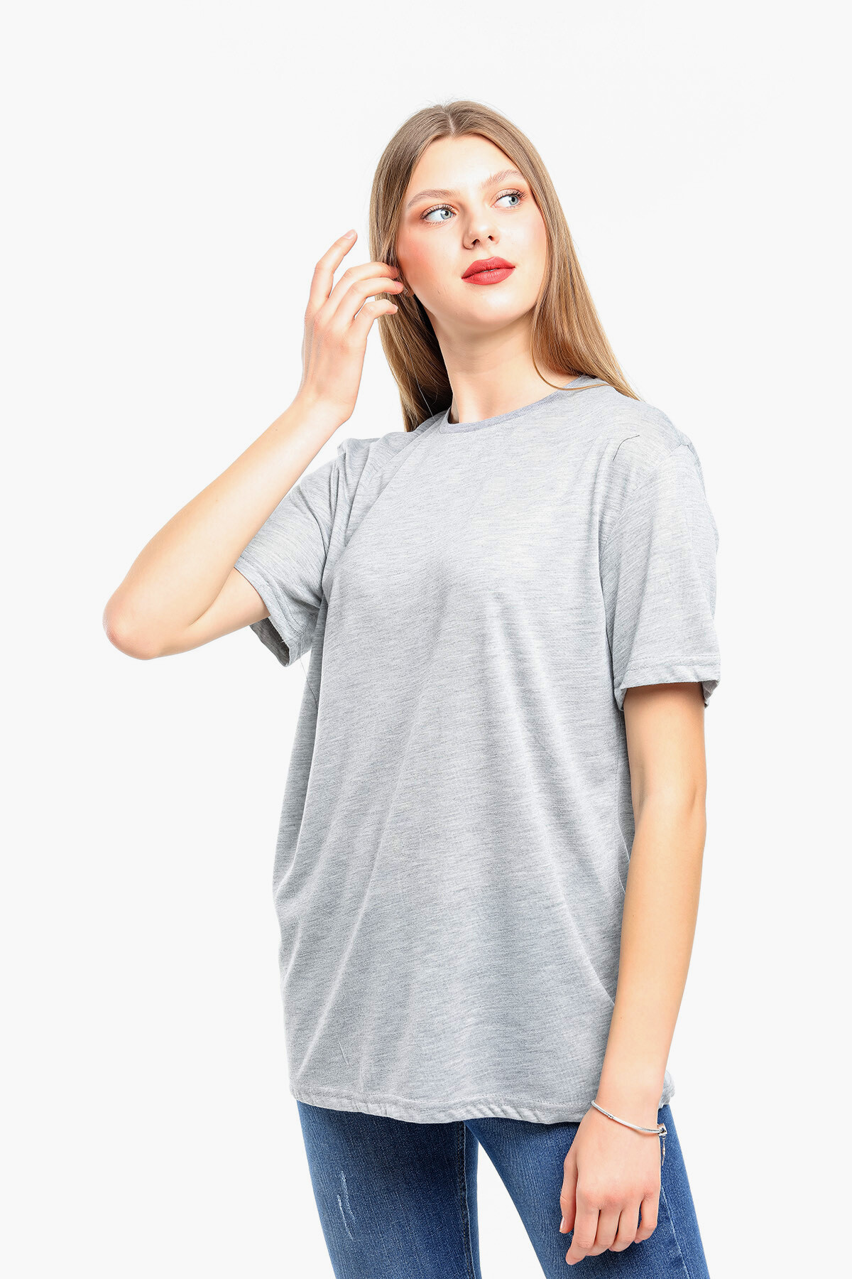 Süperlife Kadın Bisiklet Yaka Standart &Regular Fit Tişort spr21yk30