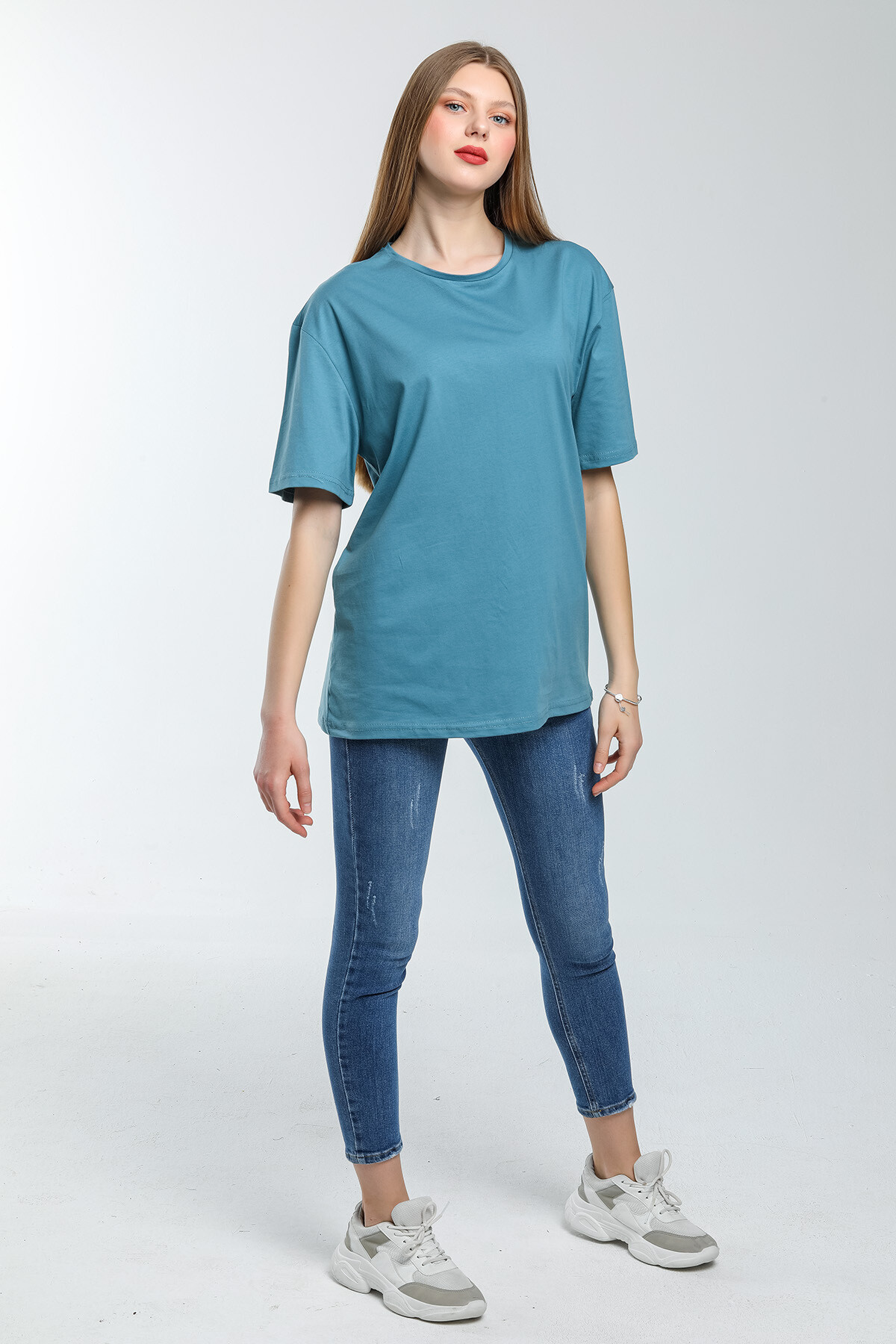 Süperlife Kadın Bisiklet Yaka Standart &Regular Fit Tişort spr21yk30