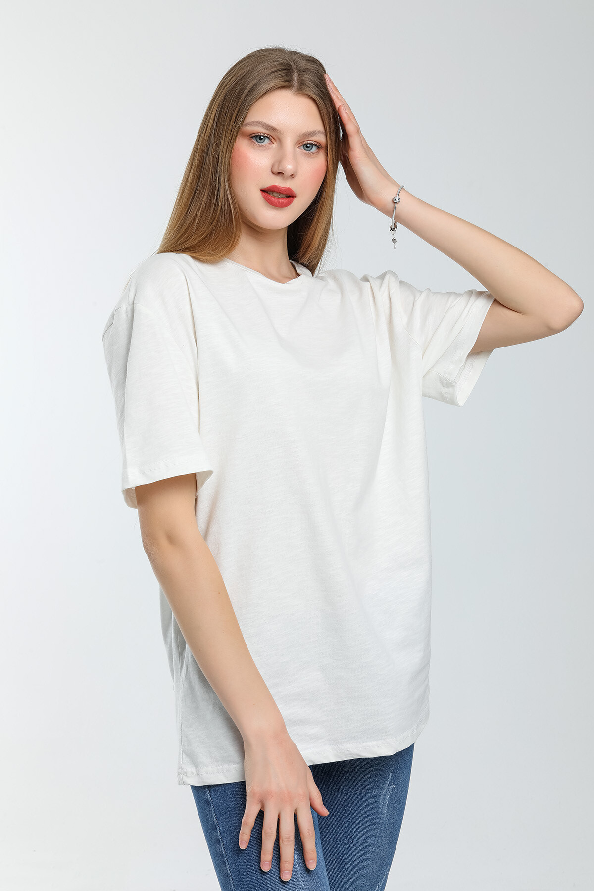 Süperlife Kadın Bisiklet Yaka Standart &Regular Fit Tişort spr21yk30