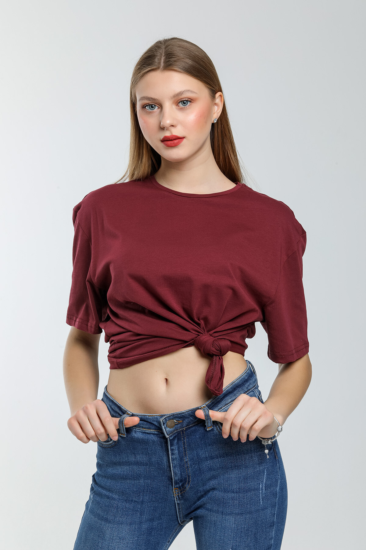 Süperlife Kadın Bisiklet Yaka Standart &Regular Fit Tişort spr21yk30
