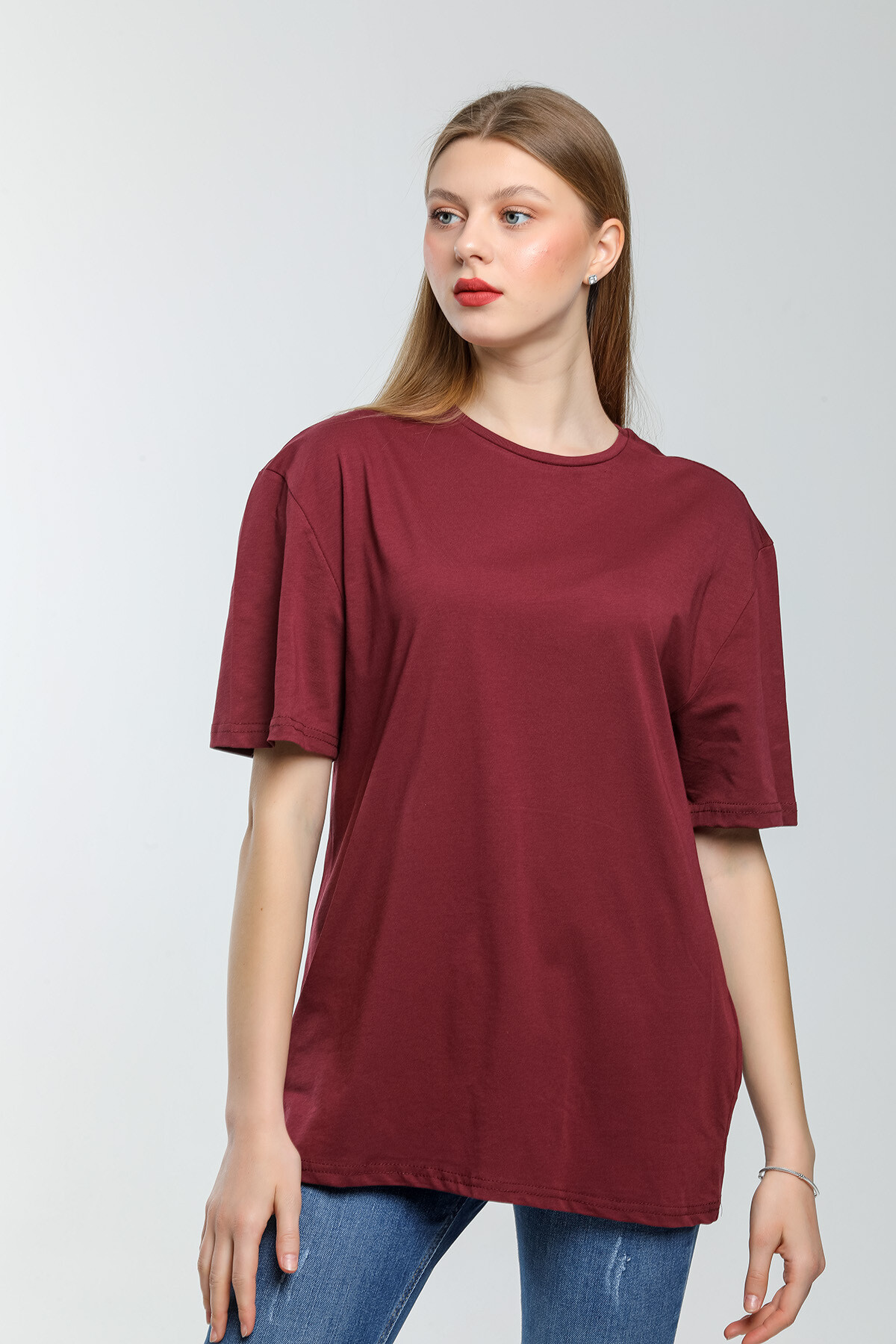 Süperlife Kadın Bisiklet Yaka Standart &Regular Fit Tişort spr21yk30