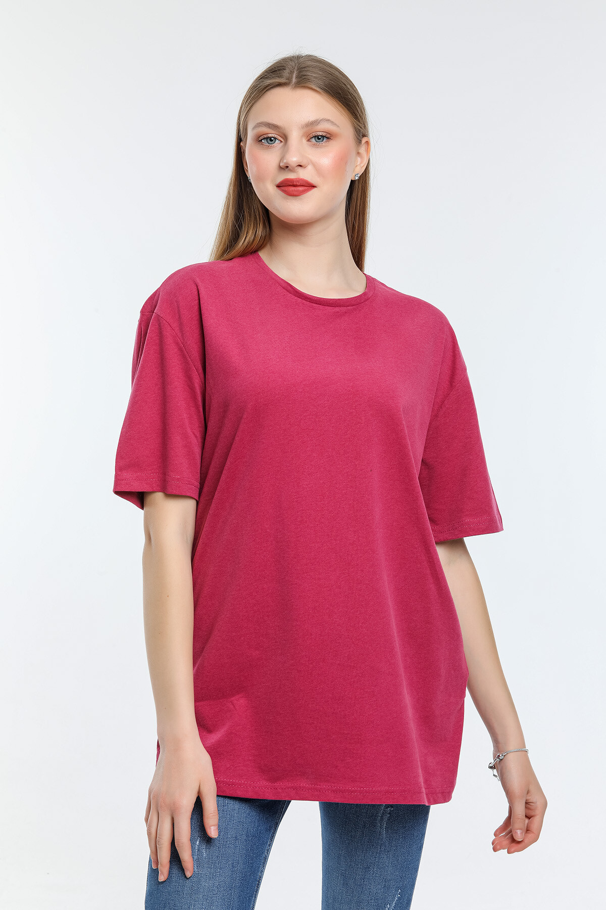Süperlife Kadın Bisiklet Yaka Standart &Regular Fit Tişort spr21yk30