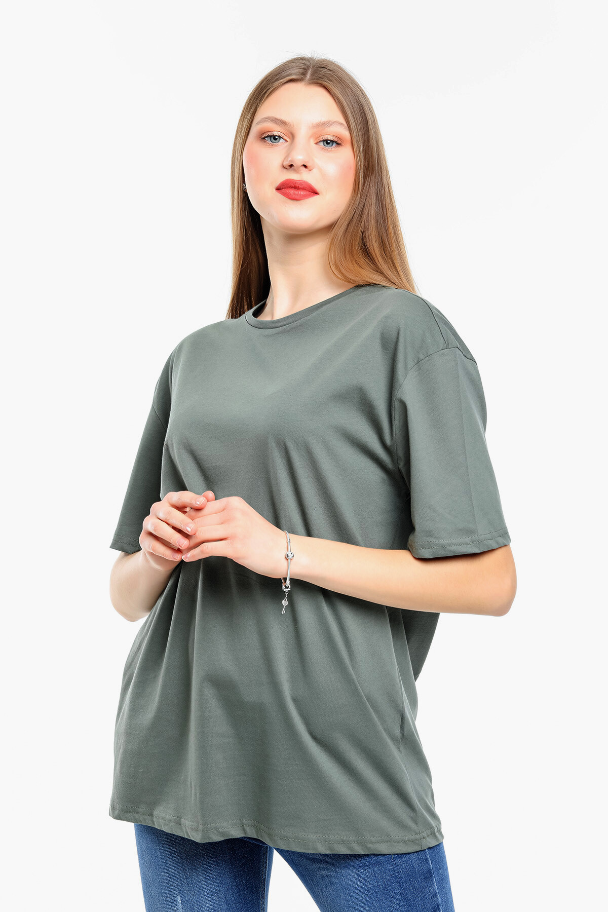 Süperlife Kadın Bisiklet Yaka Standart &Regular Fit Tişort spr21yk30
