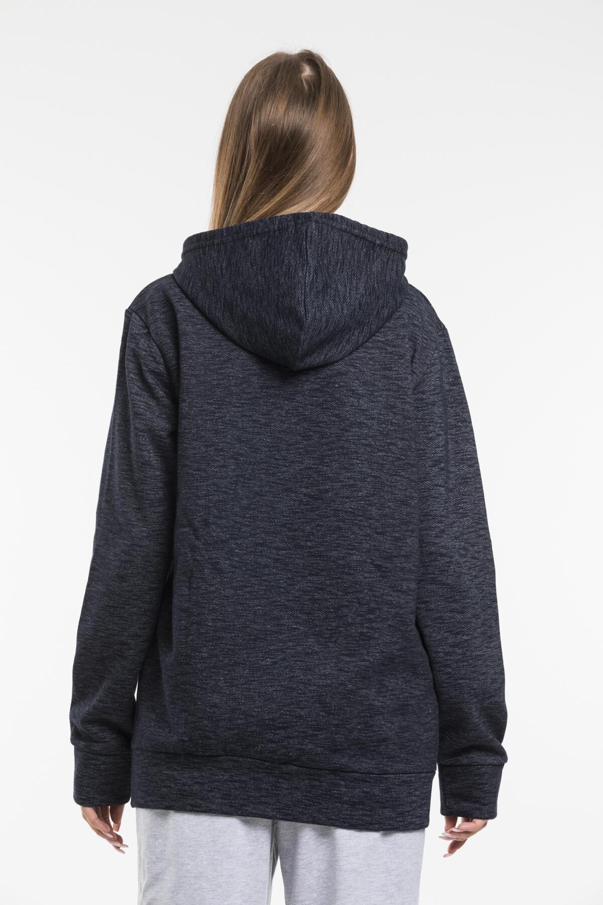 Süperlife Kadın Kapşonlu Regular Fit Baskılı İnce Sweatshirt SPR21K61