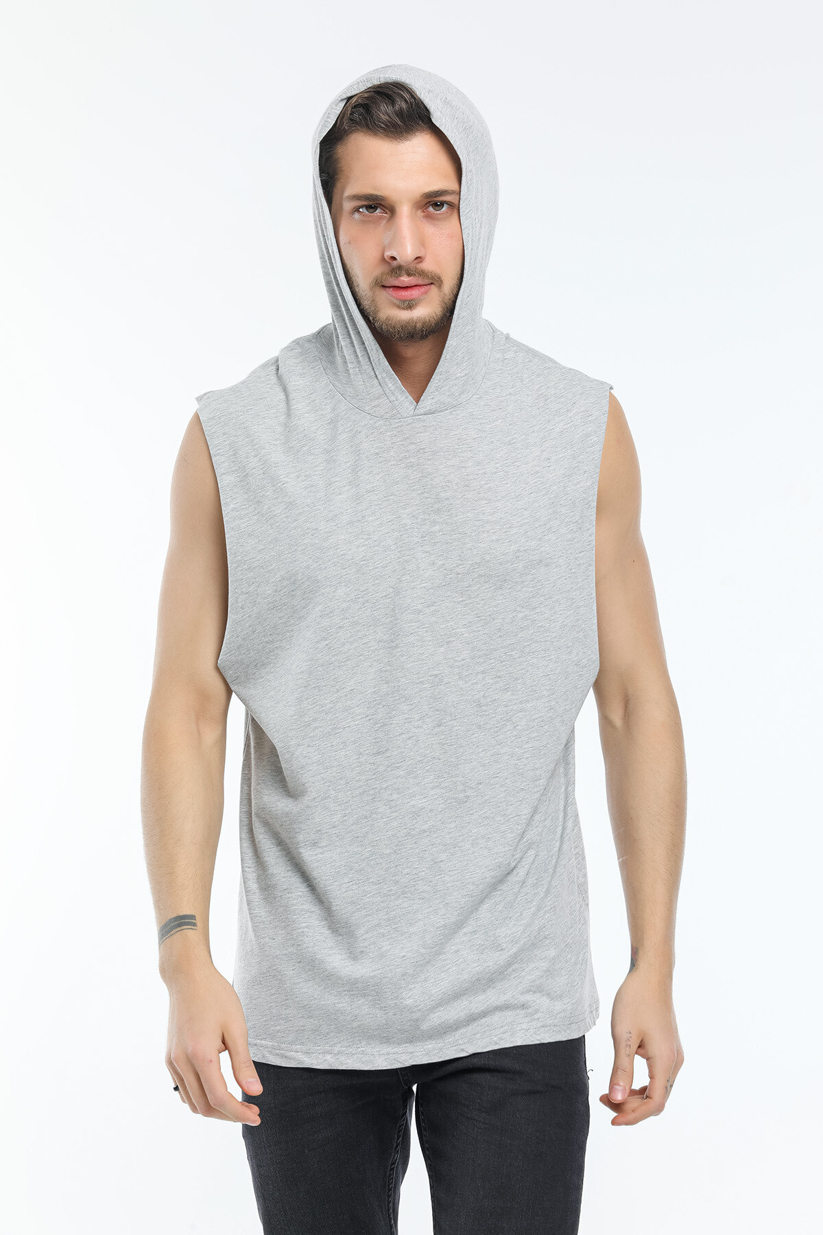 Süperlife Erkek Kapşonlu Standart &Regular Kalıp Fit Tişort SPR21Y04