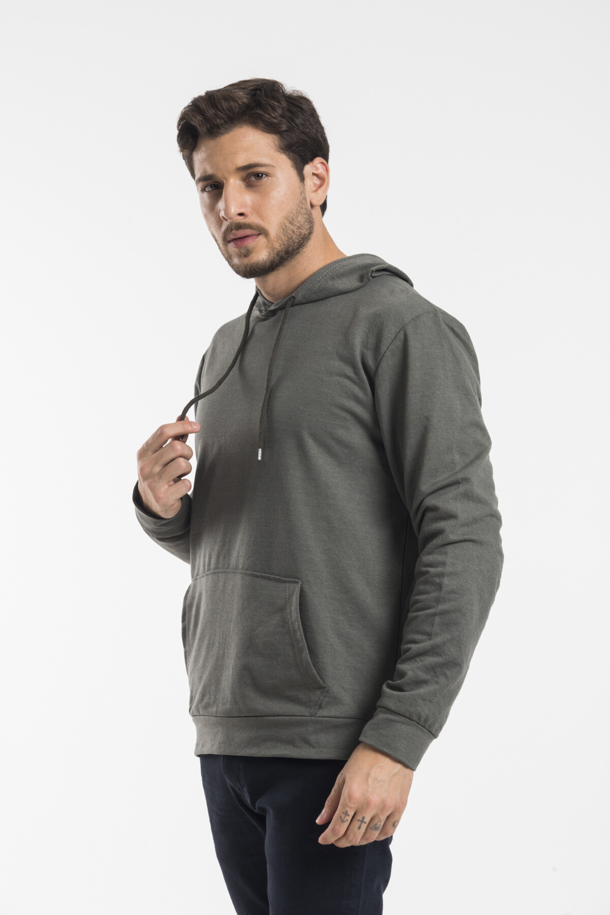 Süperlife Erkek Kapşonlu Regular Fit İnce Sweatshirt SPR 20K55