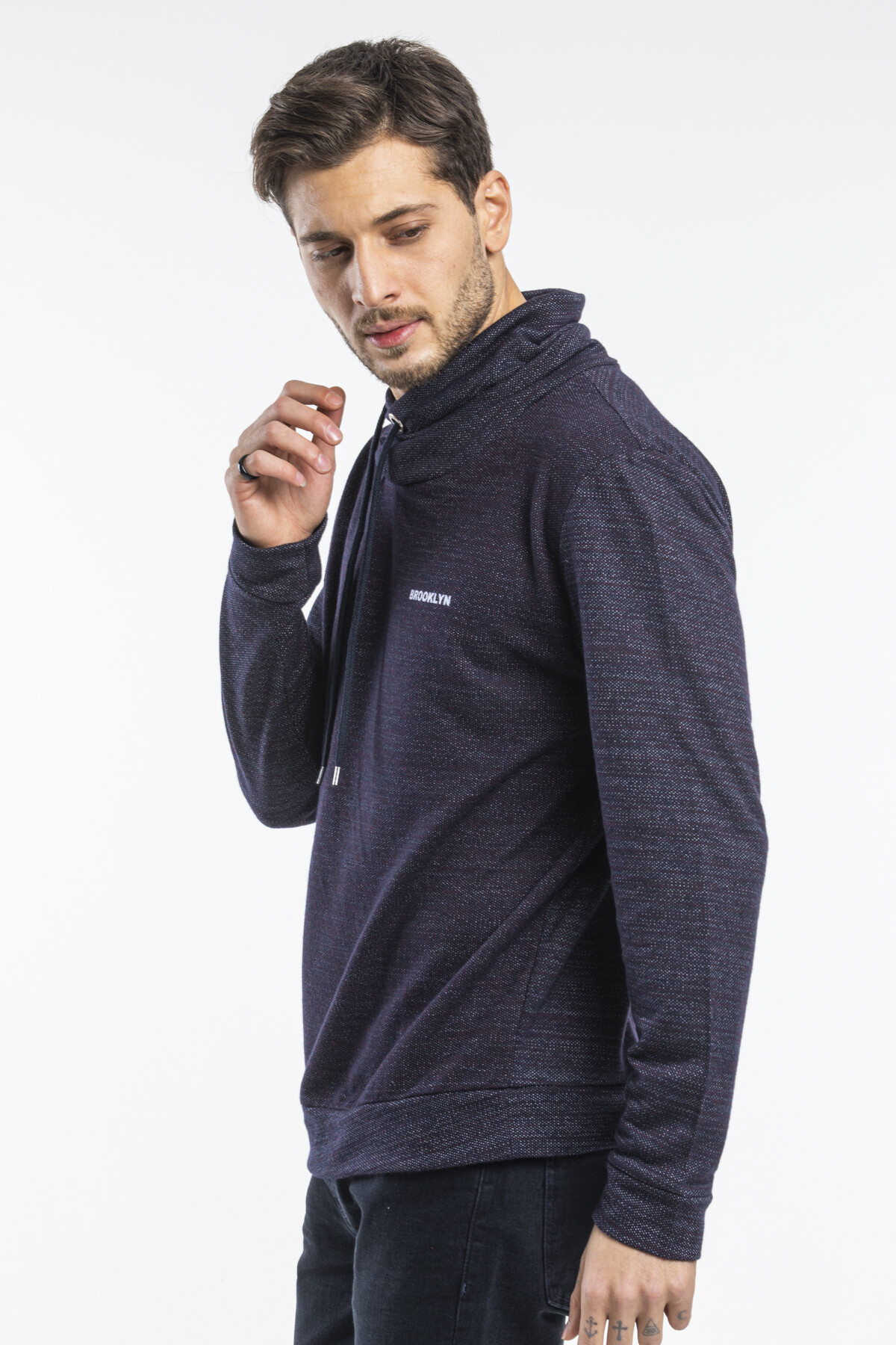 Süperlife Erkek Şal Yaka Regular Fit İnce Sweatshirt SPR 20K43