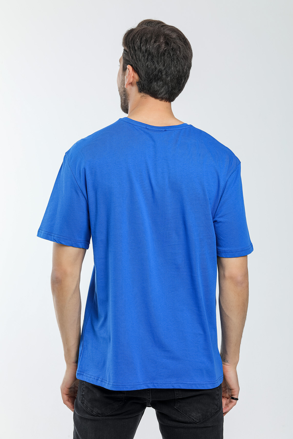 Erkek Bisiklet Yaka Slim Fit Baskılı Tişort SPR21Y24