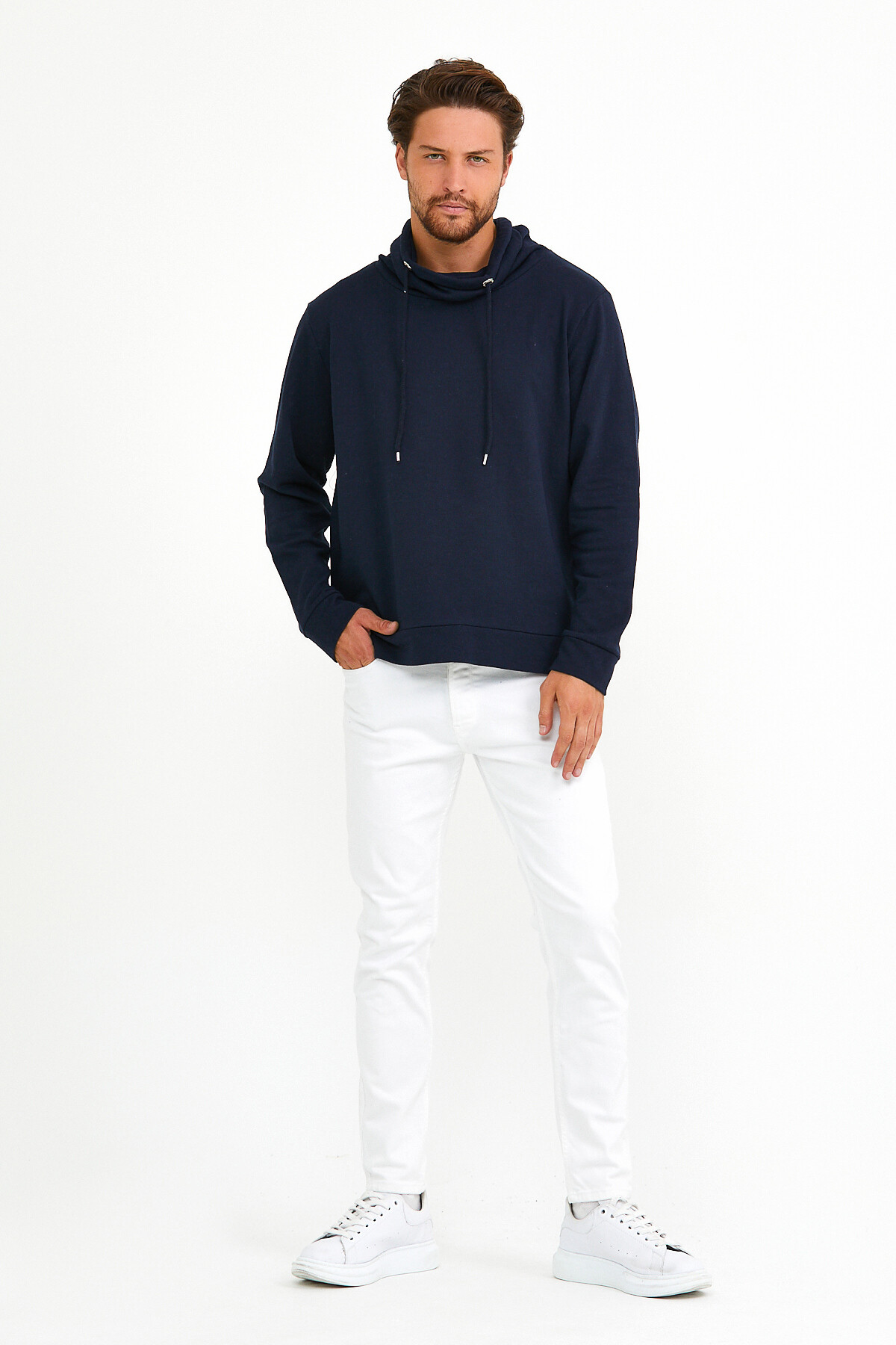 Süperlife Erkek Şal Yaka Regular Fit Brooklyn İnce Sweatshirt SPR22SW142