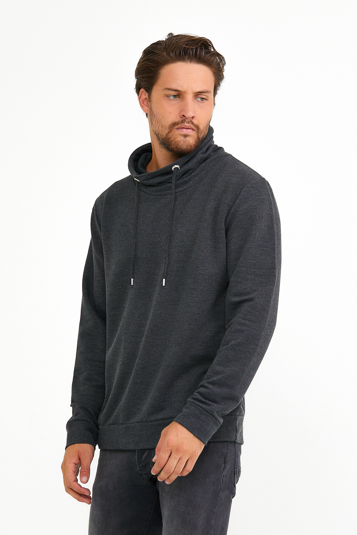 Süperlife Erkek Şal Yaka Regular Fit Brooklyn İnce Sweatshirt SPR22SW142