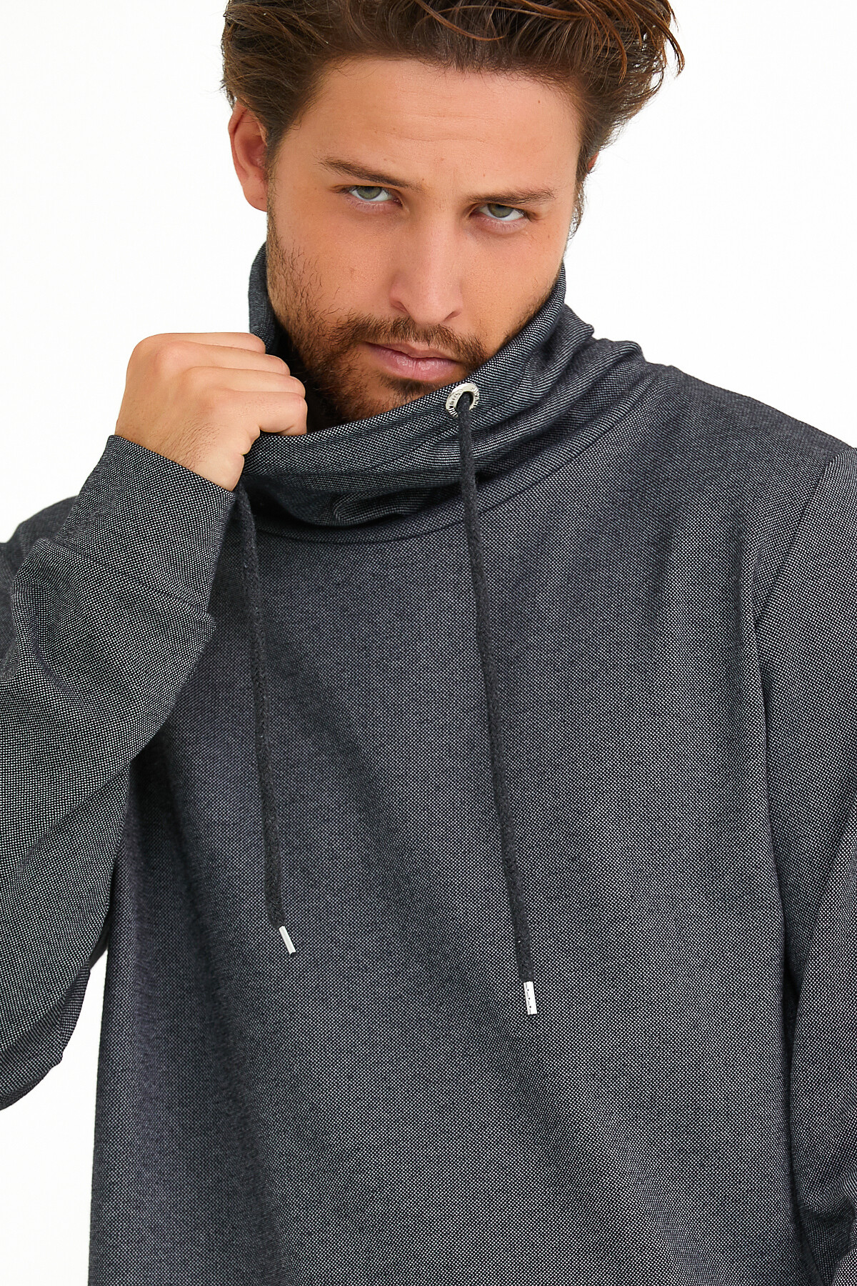 Süperlife Erkek Şal Yaka Regular Fit Brooklyn İnce Sweatshirt SPR22SW142