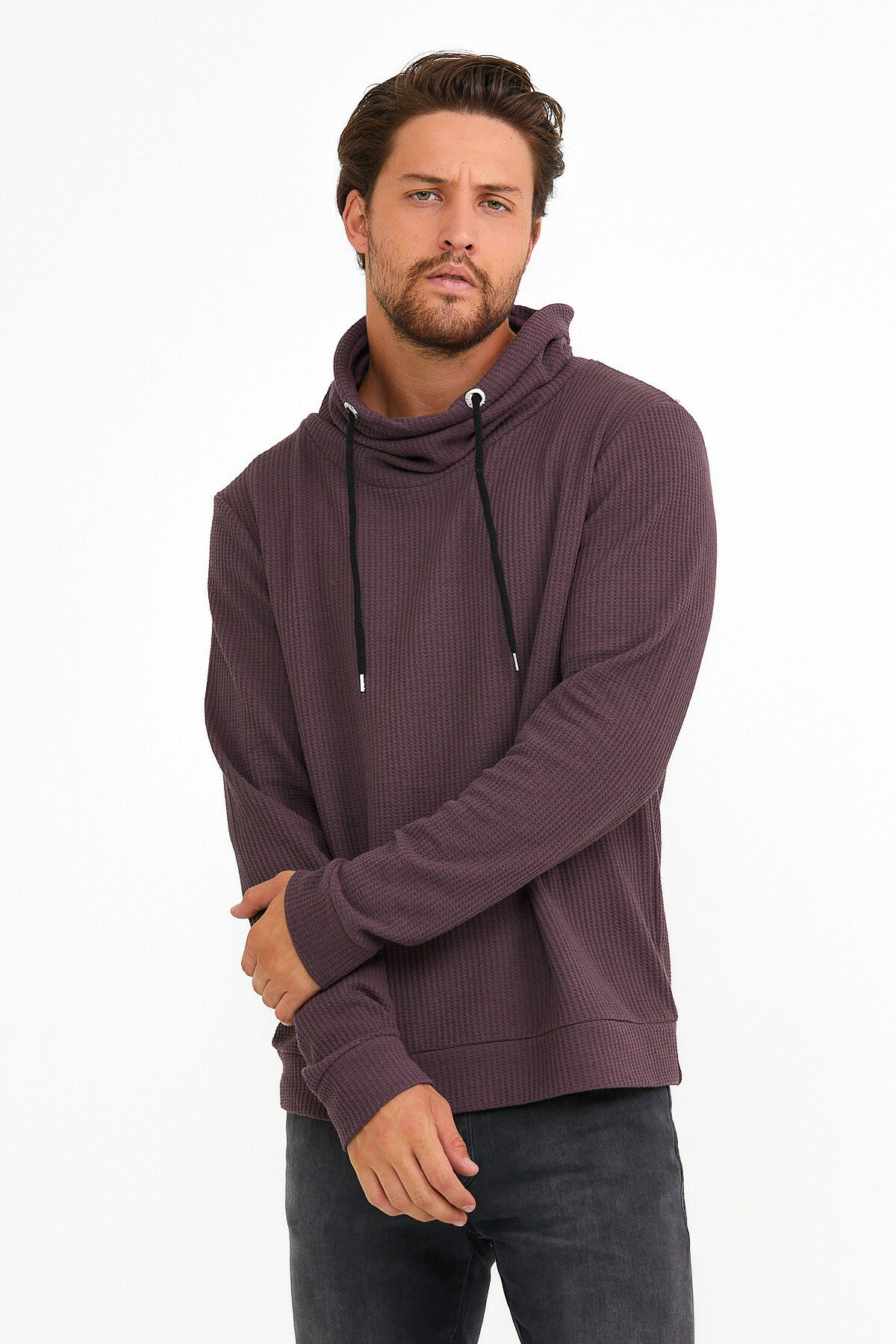 Süperlife Erkek Şal Yaka Regular Fit Brooklyn İnce Sweatshirt SPR22SW142