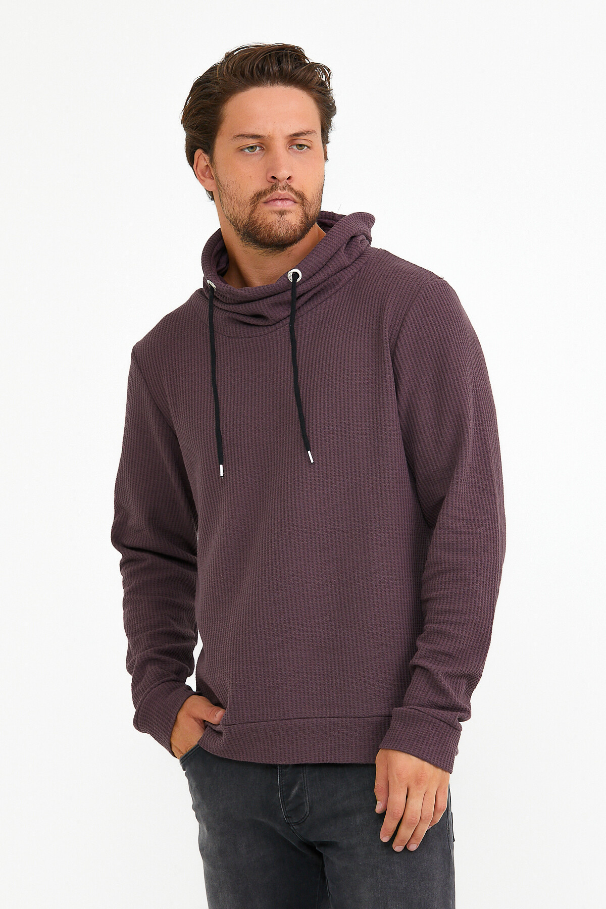 Süperlife Erkek Şal Yaka Regular Fit Brooklyn İnce Sweatshirt SPR22SW142