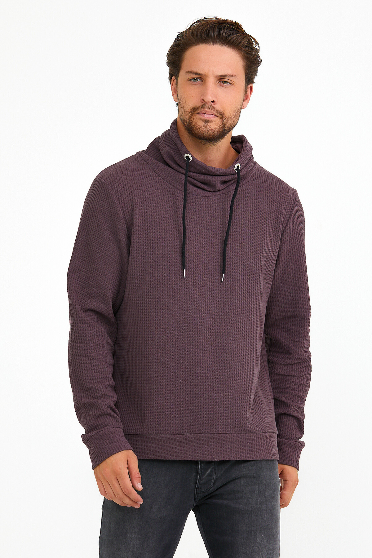 Süperlife Erkek Şal Yaka Regular Fit Brooklyn İnce Sweatshirt SPR22SW142