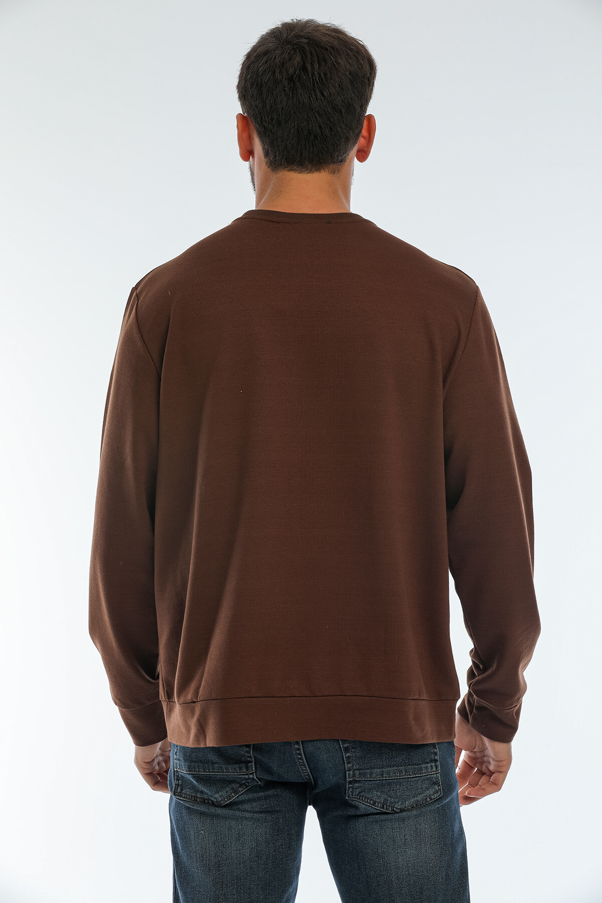 Süperlife Erkek Bisiklet Yaka Regular Fit AR Baskılı İnce Sweatshirt SPR22SW131