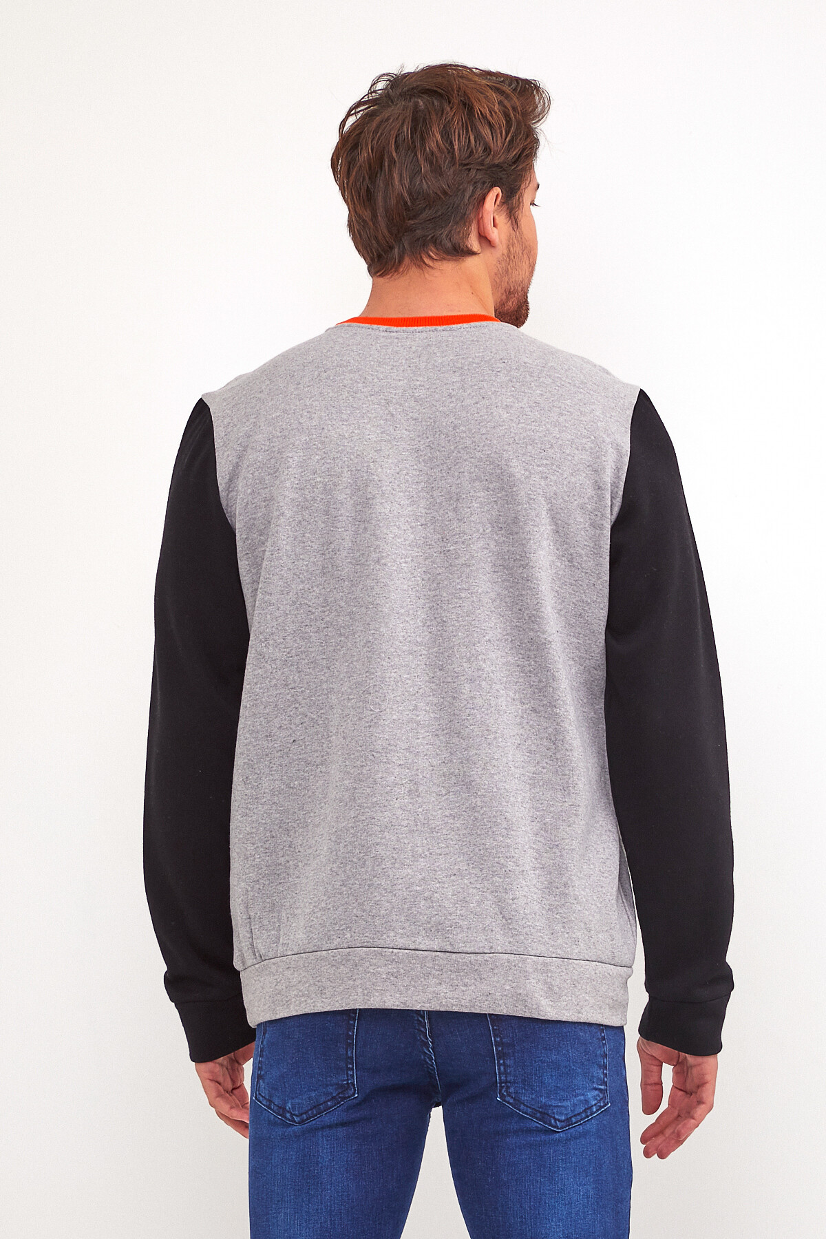 Bisiklet Yaka Önü Garnili Sweat Brooklyn Baskılı sweat SPR22SW136