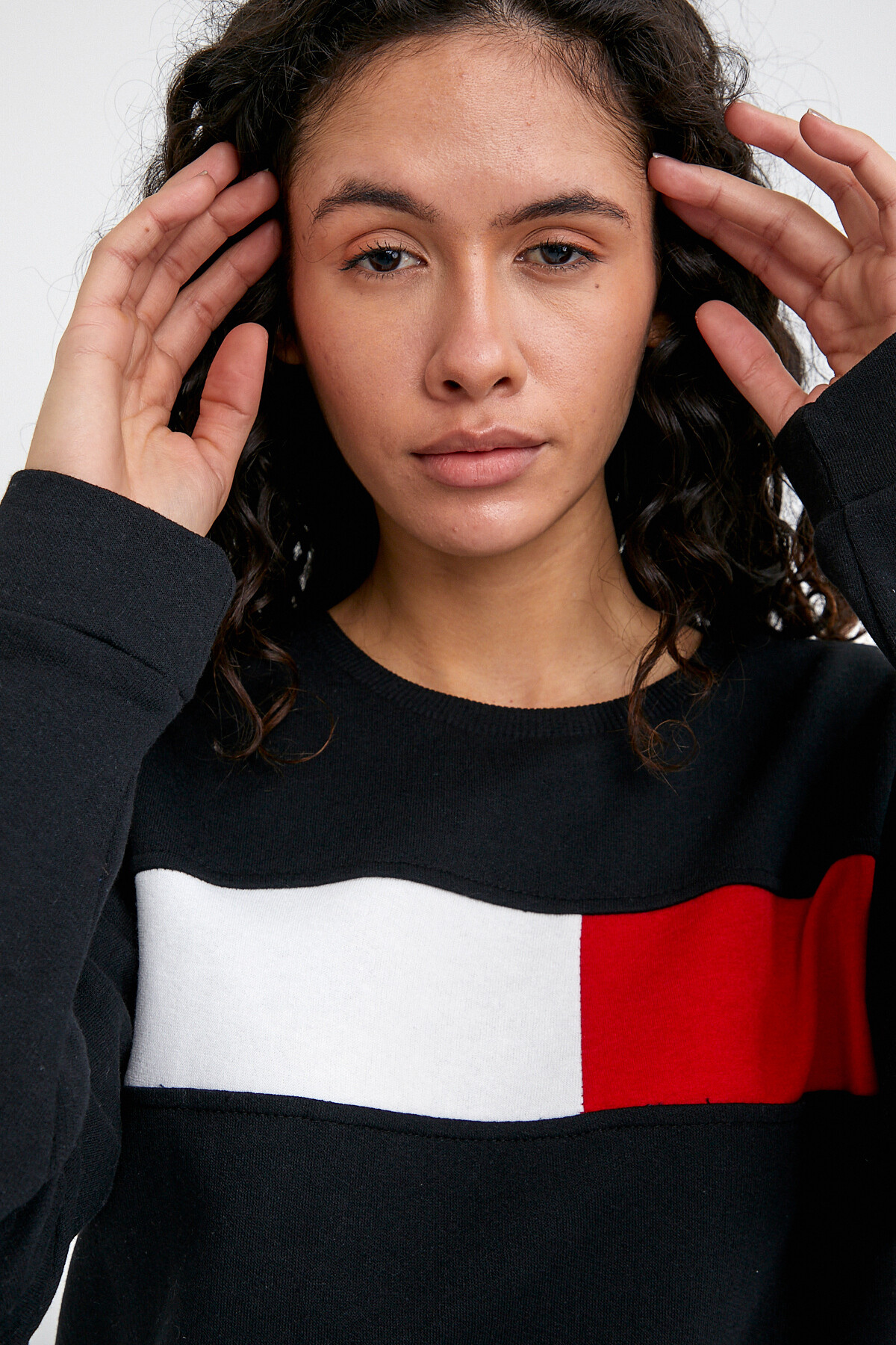 Kadın Bisiklet Yaka Garnili Oversize Fit İnce Sweatshirt SPR22SWK135