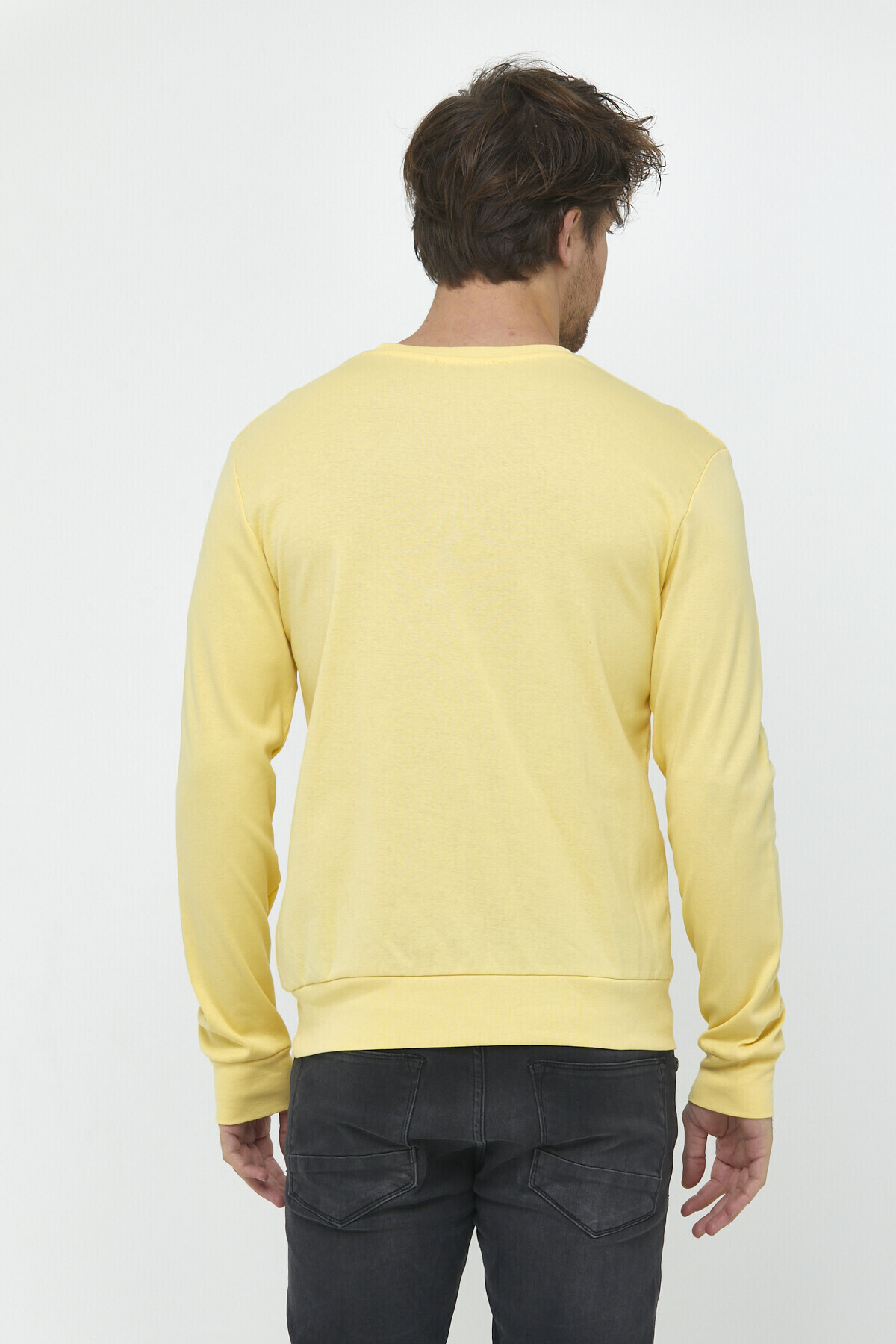 Süperlife Erkek Bisiklet Yaka Slim Fit İnce Sweatshirt SPR 20K17