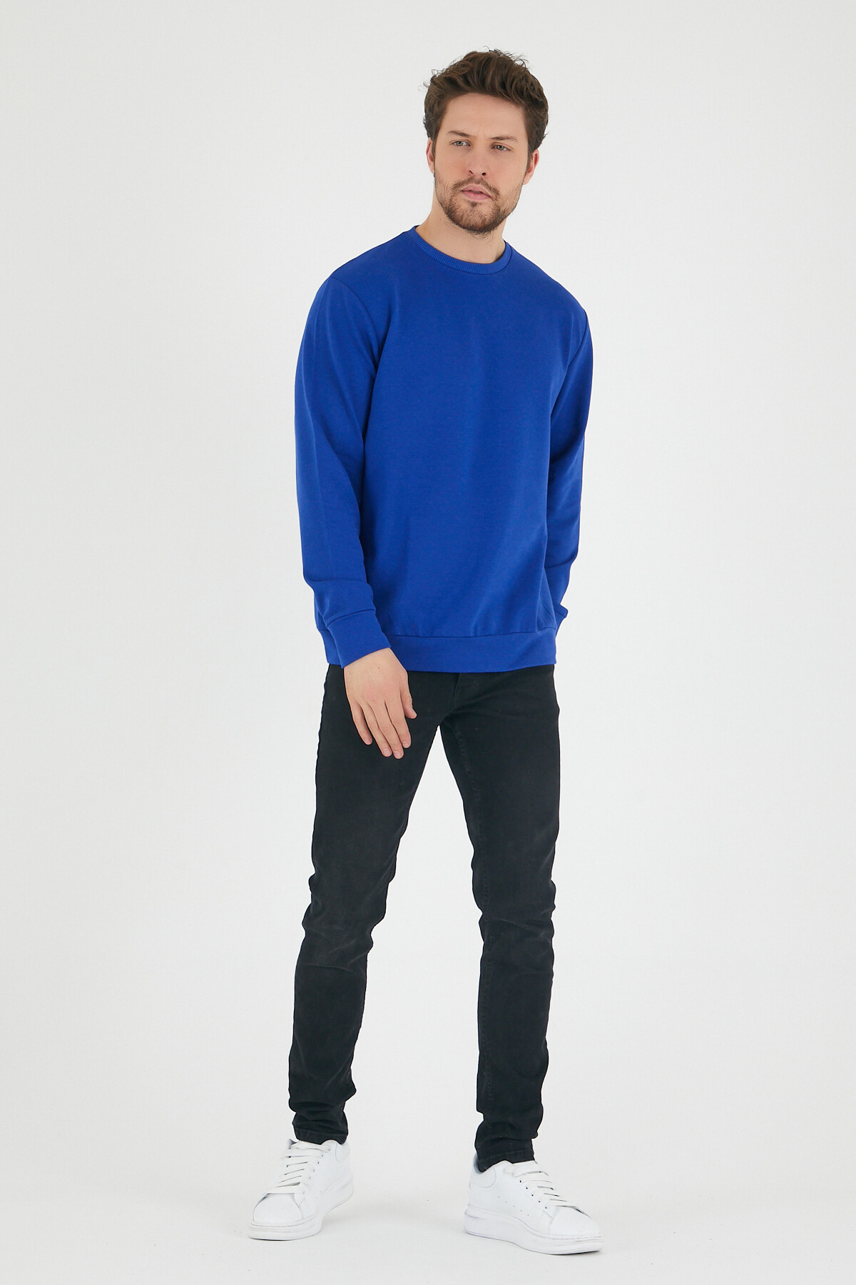 Süperlife Erkek Bisiklet Yaka Regular Fit İnce Sweatshirt SPR 20K30