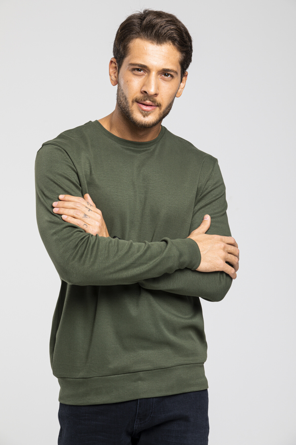 Süperlife Erkek Bisiklet Yaka Slim Fit İnce Sweatshirt SPR 20K17
