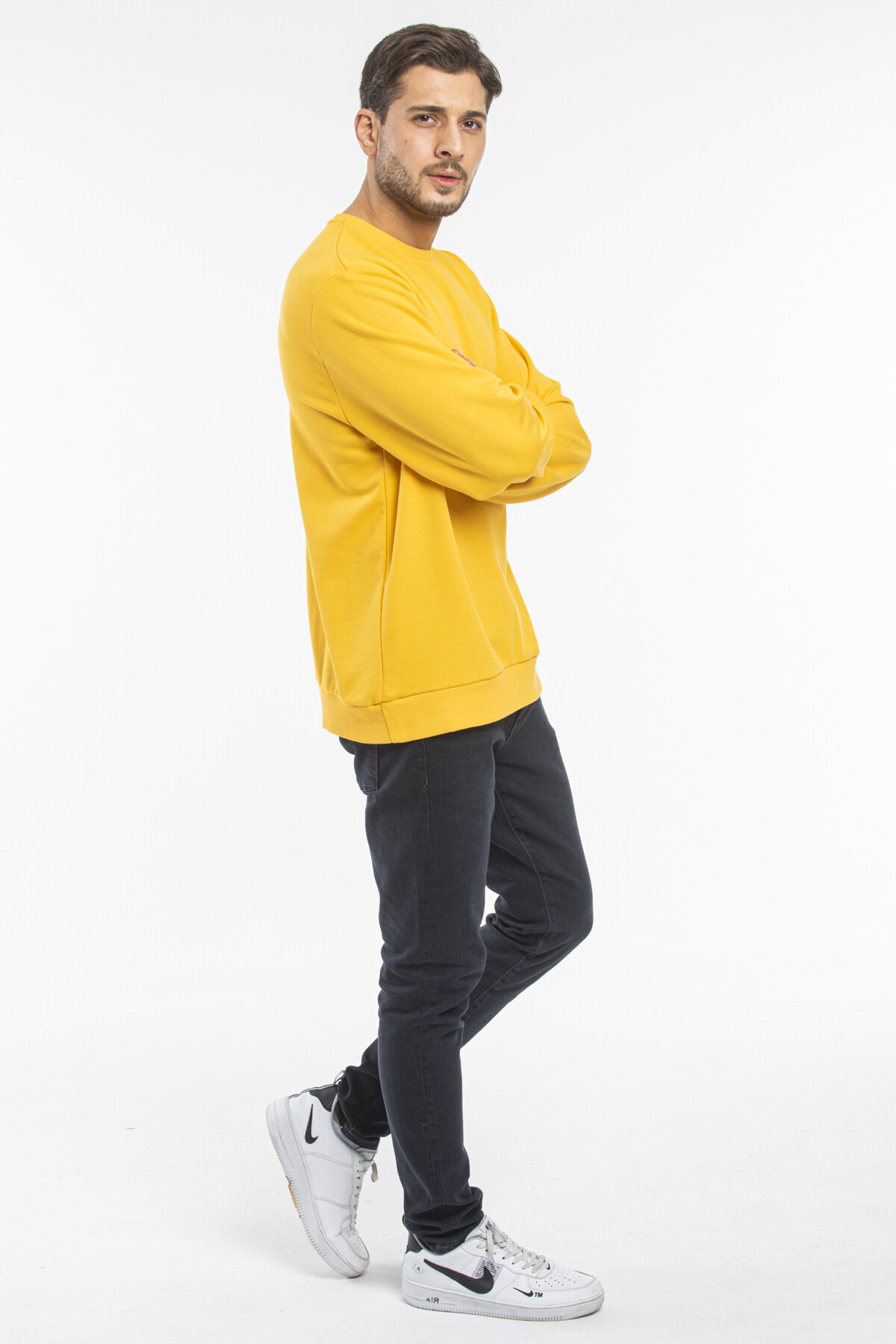 Süperlife Erkek Bisiklet Yaka Regular Fit İnce Sweatshirt SPR 20K30