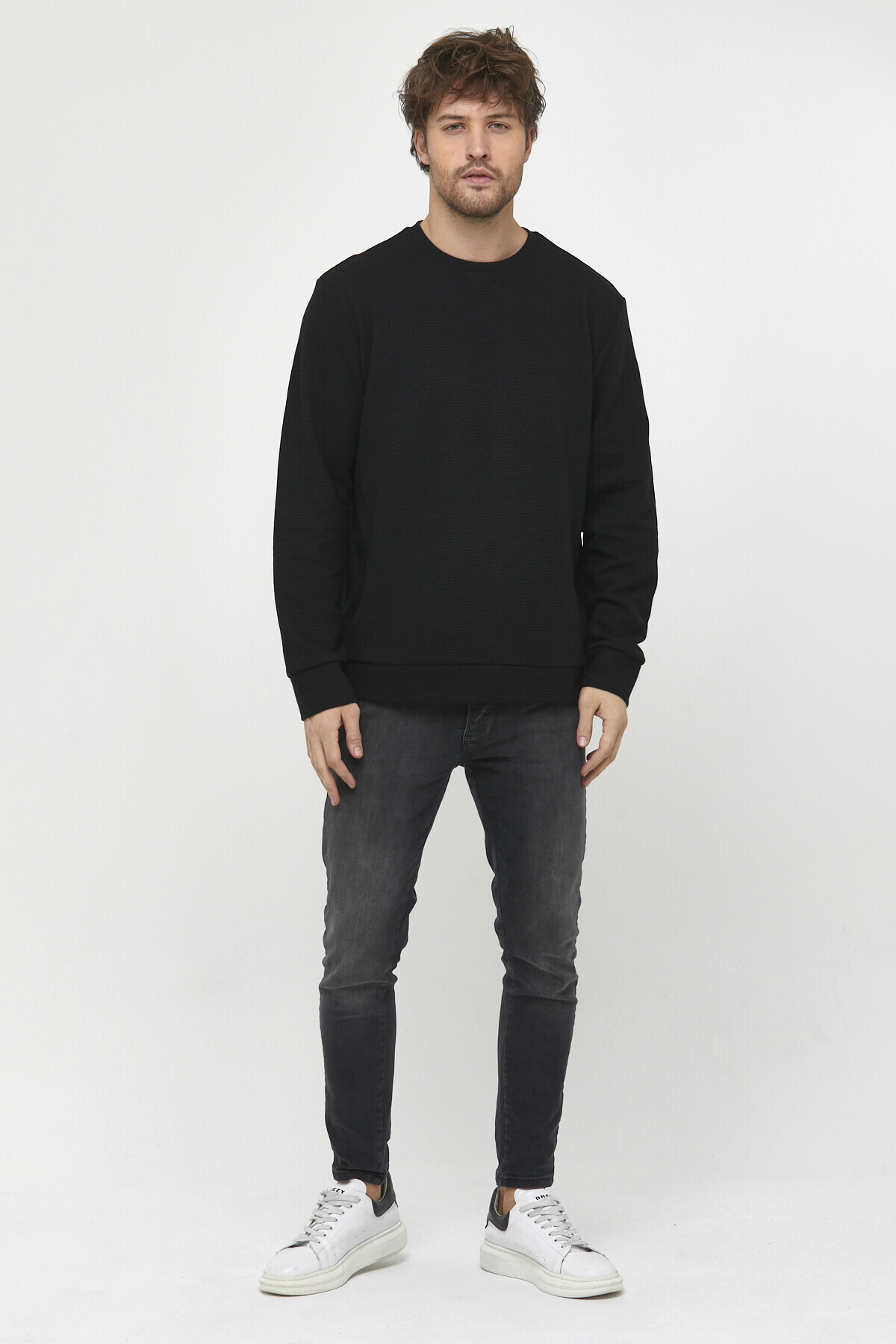 Süperlife Erkek Bisiklet Yaka Regular Fit İnce Sweatshirt SPR 20K30