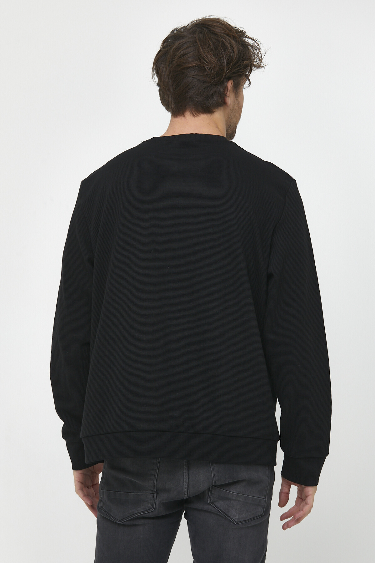 Süperlife Erkek Bisiklet Yaka Regular Fit İnce Sweatshirt SPR 20K30