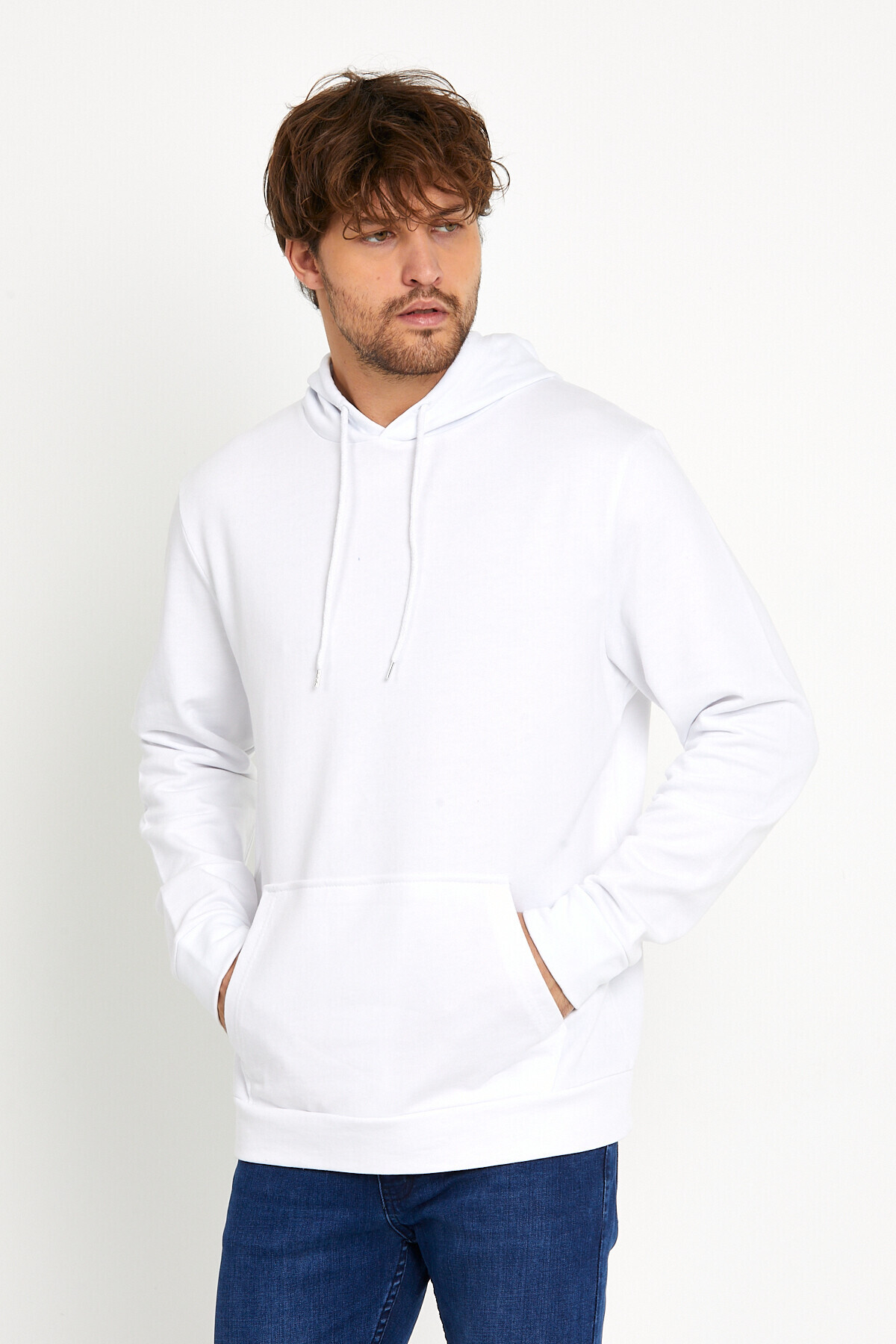 Süperlife Erkek Kapşonlu Regular Fit İnce Sweatshirt SPR 20K55